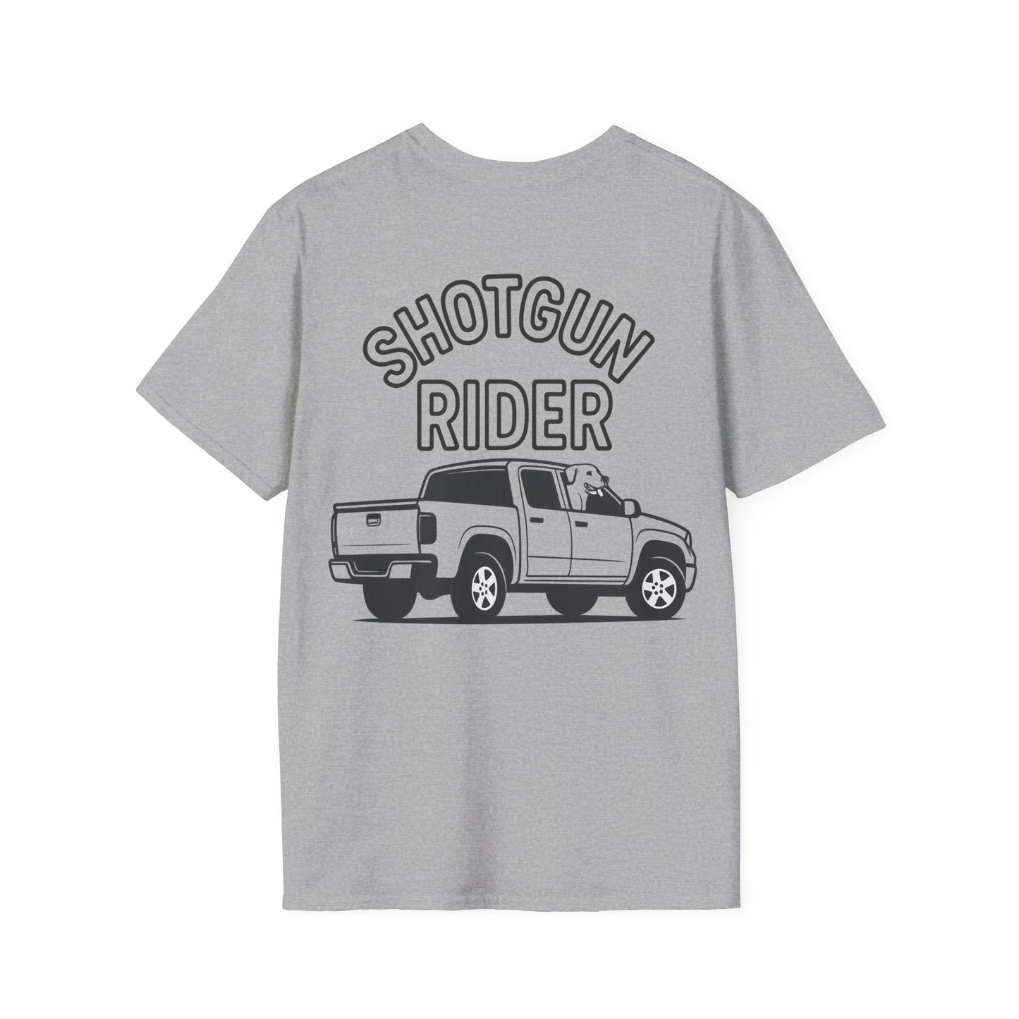 Shotgun Rider Dog Truck T-Shirt – Country Style Rescue Tee with Front Logo | Adopted and Adored Apparel, Adult Unisex T-Shirt