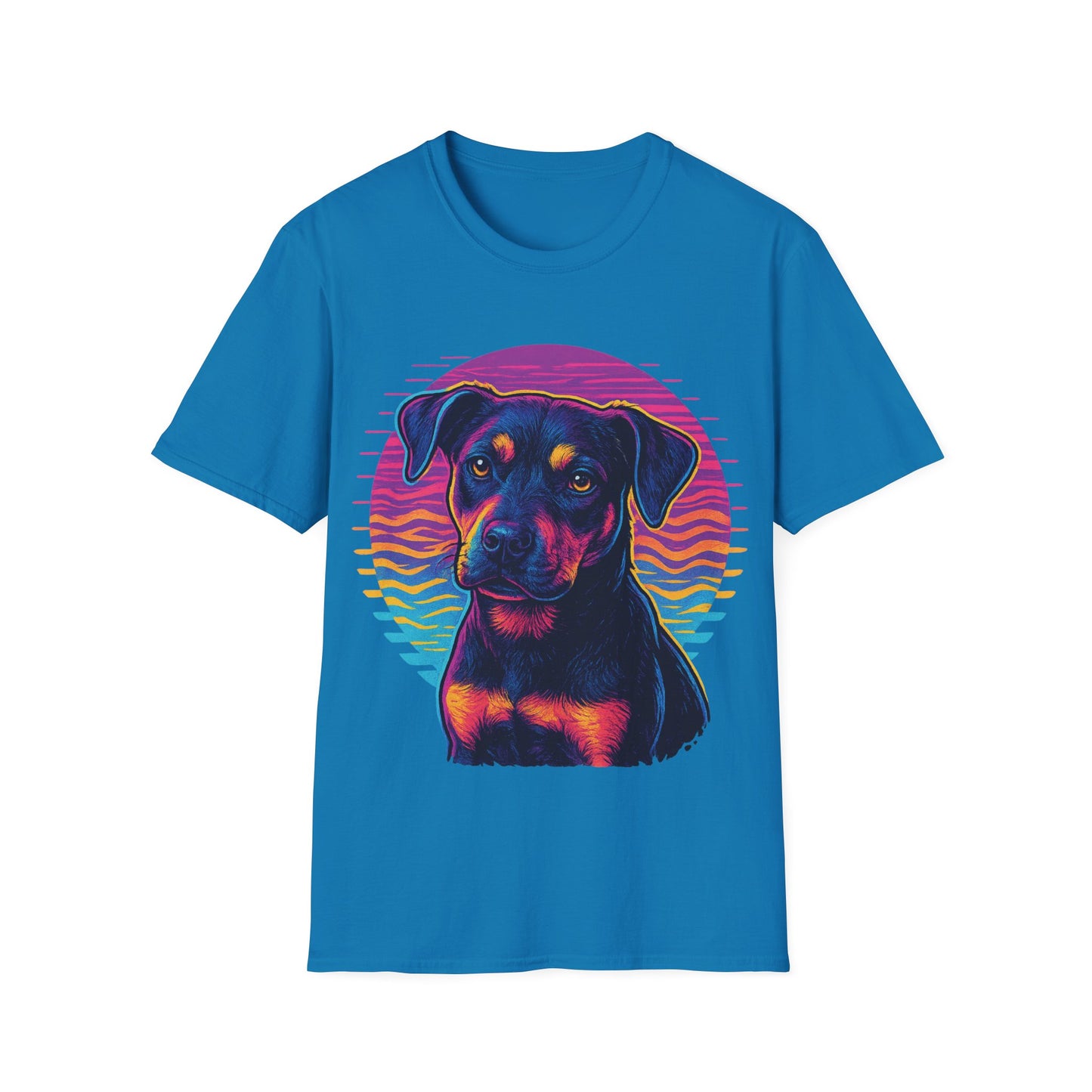 Bold Rescue Dog Shirt | Vibrant Neon Pitbull Art Tee for Teens & Dog Lovers | Youth Streetwear Graphic Tee, Adult Unisex T-Shirt