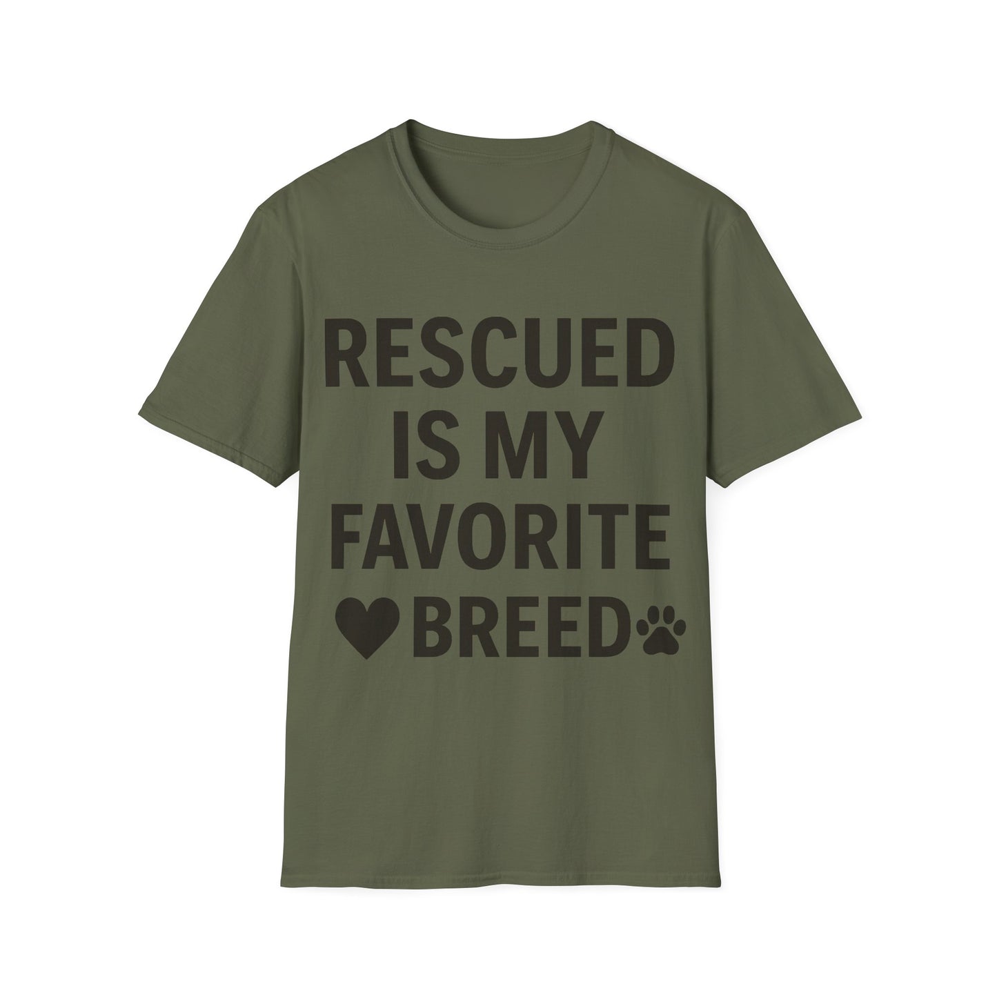 Rescued Is My Favorite Breed Shirt – Dog Rescue Tee, Adopt Don’t Shop Gift, Unisex T-Shirt for Pet Lovers, Adult Unisex T-Shirt