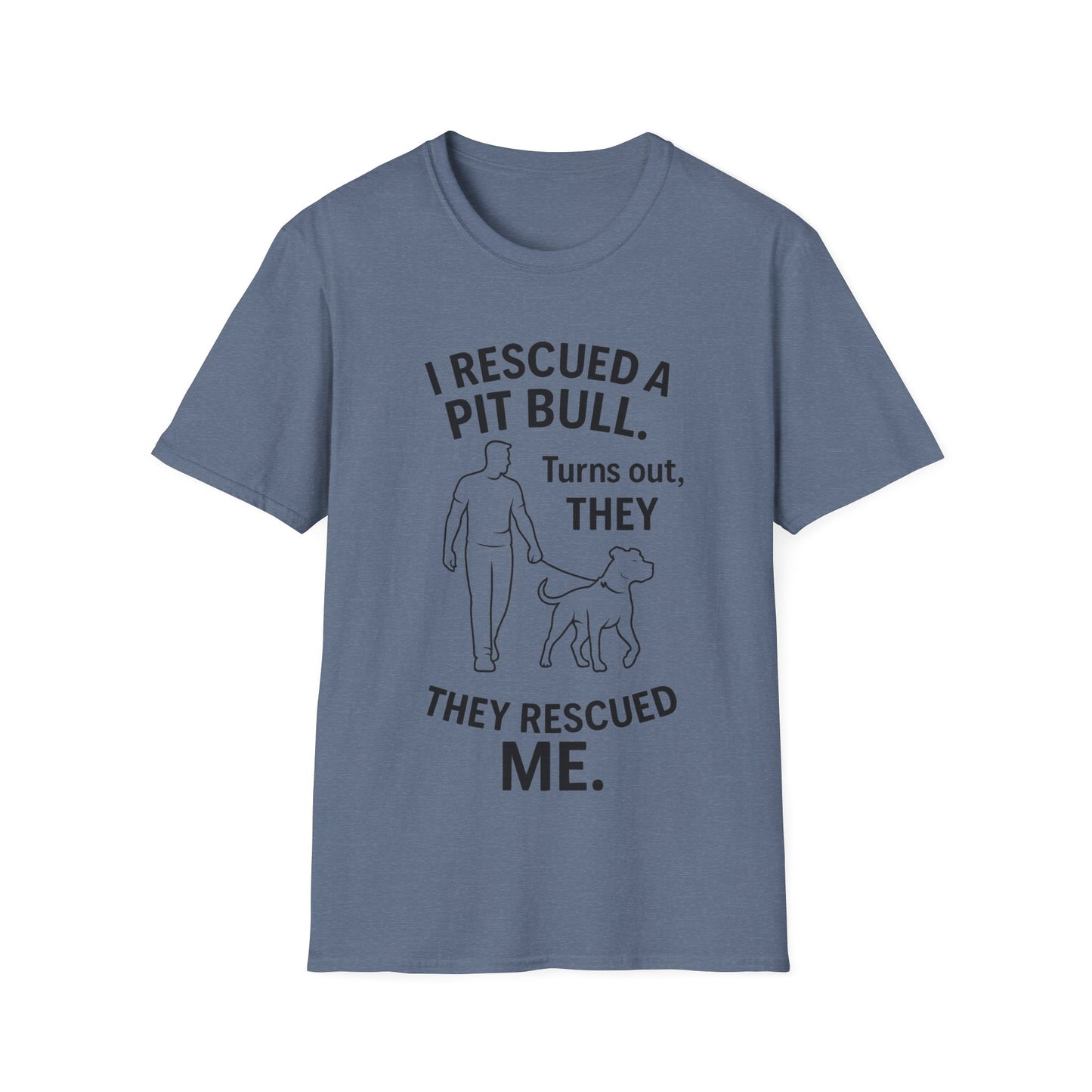 I Rescued a Pit Bull Shirt β Adopt Donβt Shop Dog Rescue Tee β Black Lettering Front Design β Pitbull Adoption Gift β Shelter Dog Shirt, Adult Unisex T-Shirt