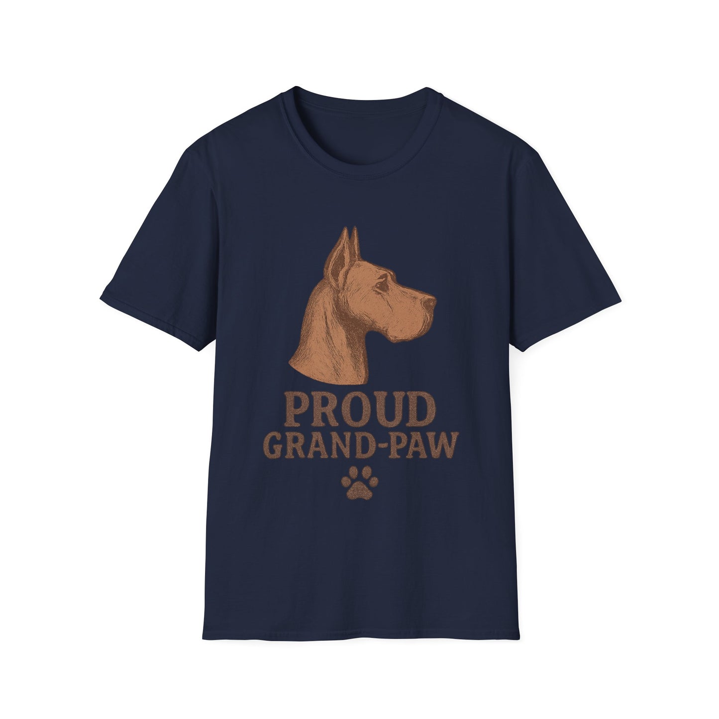 Proud Grand-Paw Great Dane Vintage T-Shirt – Rustic Dog Grandpa Tee for Great Dane Lovers, Adult Unisex T-Shirt
