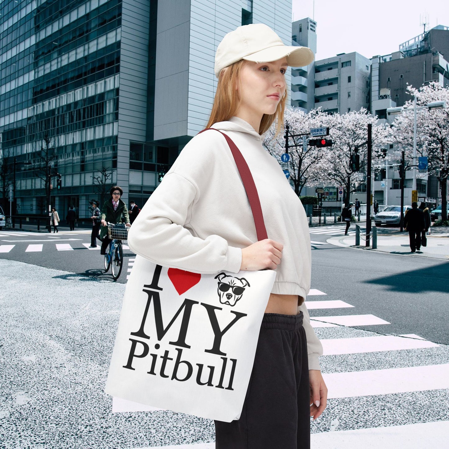 I Love My Pitbull Tote Bag | Pet Lover Gift, Dog Mom Tote, Stylish Canvas Bag, Animal Rescue Fundraiser, Show Your Love, Adult Unisex T-Shirt