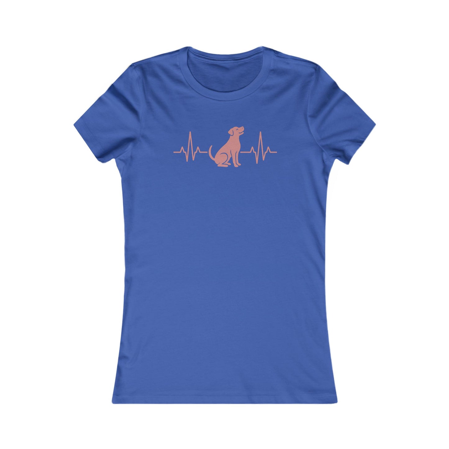 Heartbeat Dog Shirt for Women – Dusty Rose EKG Line Art Tee – Pit Bull Silhouette Rescue Dog Shirt – Bella + Canvas 6004 Feminine Fit – Animal Lover Gift – Adopt Don’t Shop, Adult Women's T-Shirt