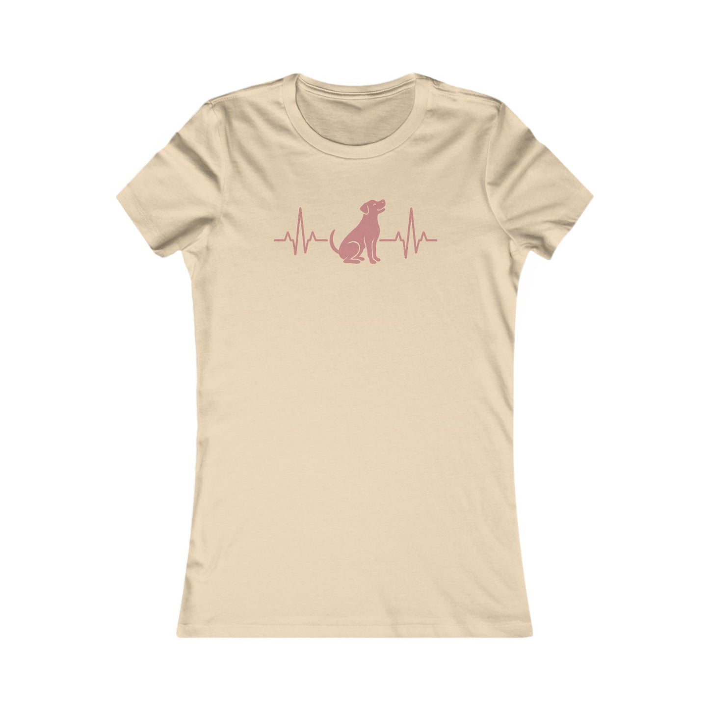 Heartbeat Dog Shirt for Women – Dusty Rose EKG Line Art Tee – Pit Bull Silhouette Rescue Dog Shirt – Bella + Canvas 6004 Feminine Fit – Animal Lover Gift – Adopt Don’t Shop, Adult Women's T-Shirt