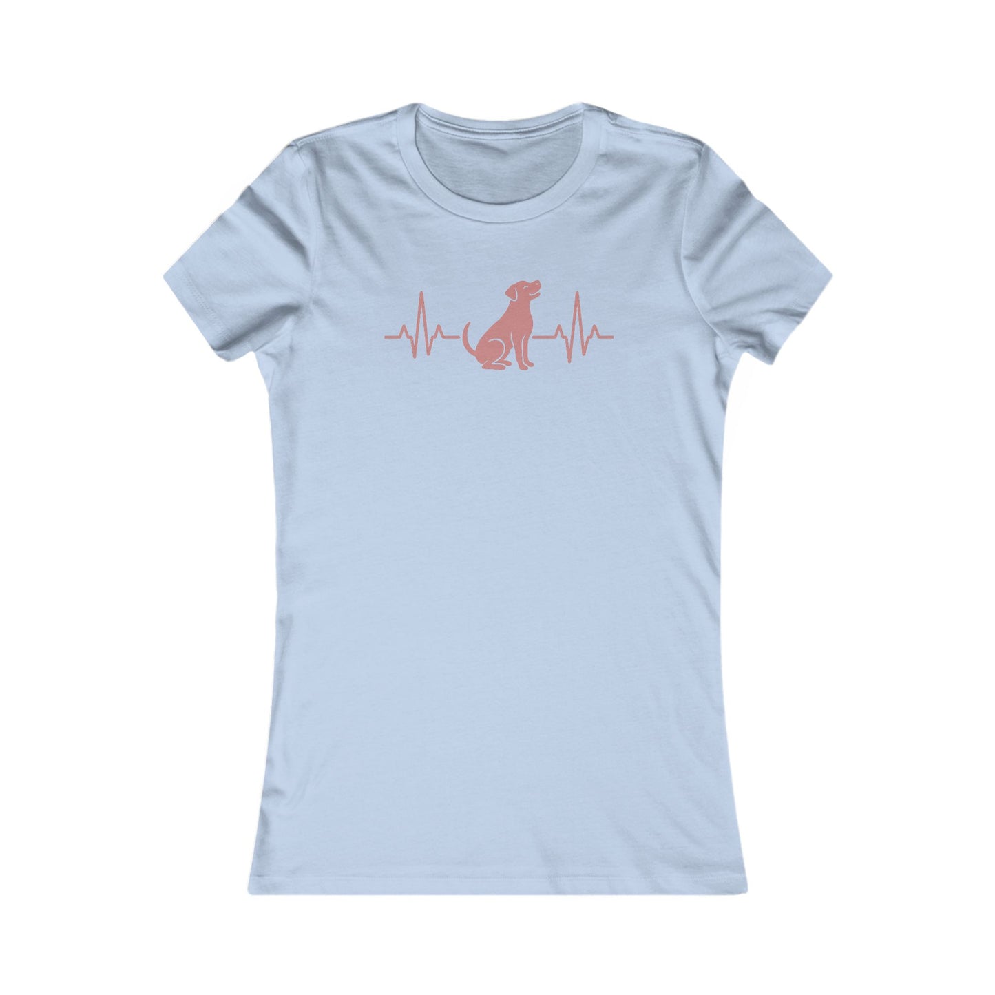 Heartbeat Dog Shirt for Women – Dusty Rose EKG Line Art Tee – Pit Bull Silhouette Rescue Dog Shirt – Bella + Canvas 6004 Feminine Fit – Animal Lover Gift – Adopt Don’t Shop, Adult Women's T-Shirt