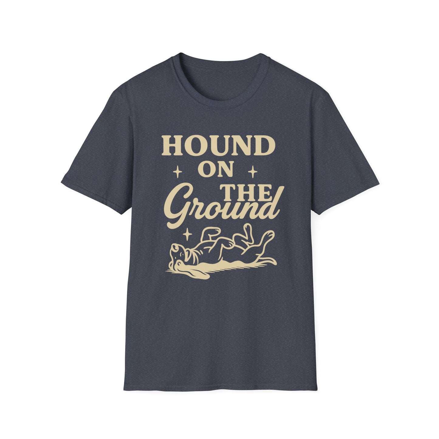 Funny Basset Hound Dog Shirt – Hound on the Ground Tee – Vintage Rescue Dog Graphic – Unisex Gildan 64000 T-Shirt for Pet Lovers, Adult Unisex T-Shirt