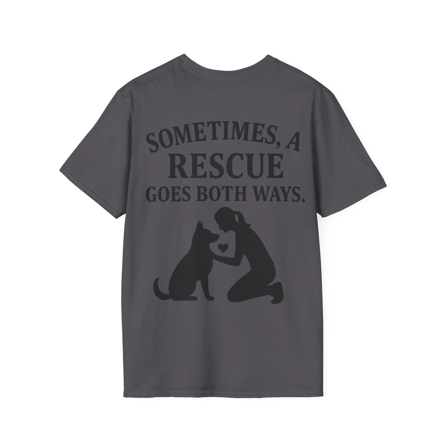 Sometimes a Rescue Goes Both Ways Shirt – Dog Rescue T-Shirt for Women & Men – Animal Adoption Gift – Emotional Pet Lover Tee, Adult Unisex T-Shirt