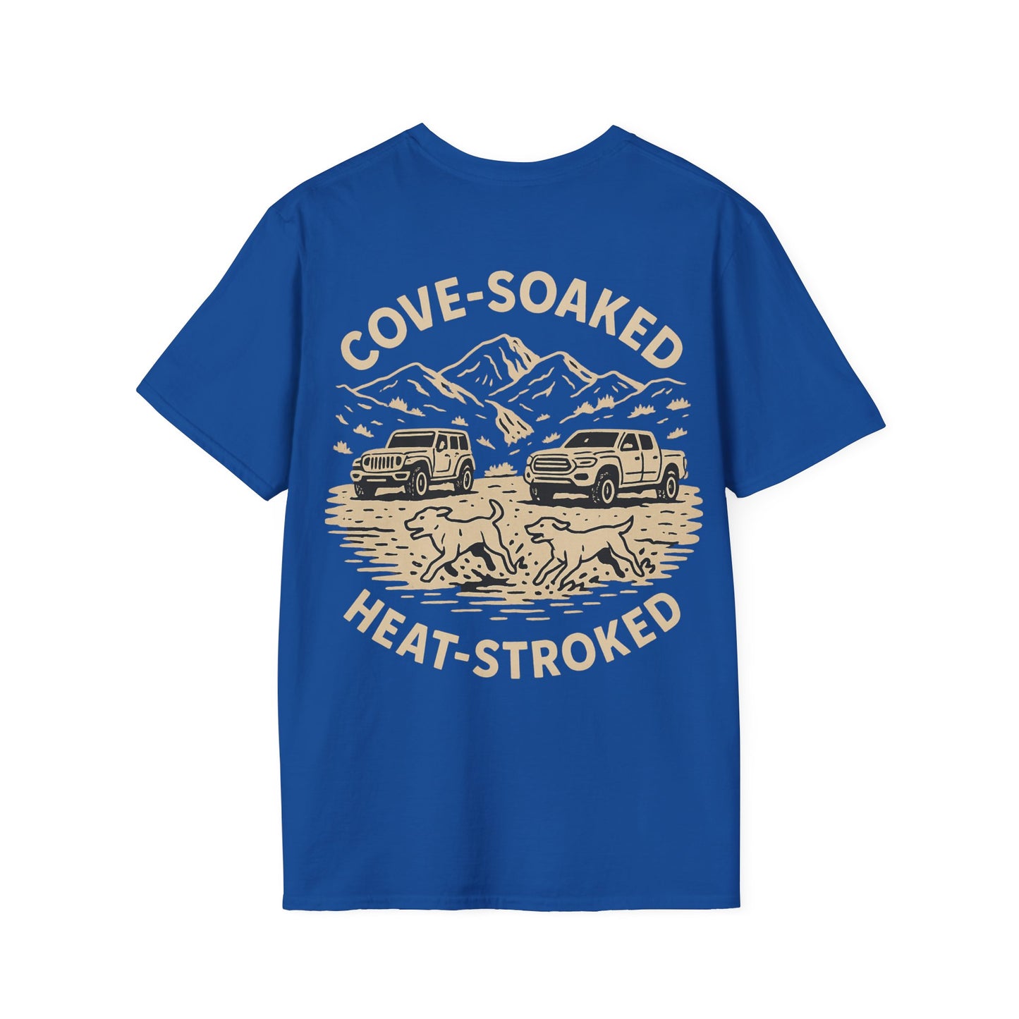 Cove-Soaked Heat-Stroked T-Shirt – Dog Rescue Off-Road T-Shirt for Lake Days & 4x4 Lovers, Adult Unisex T-Shirt
