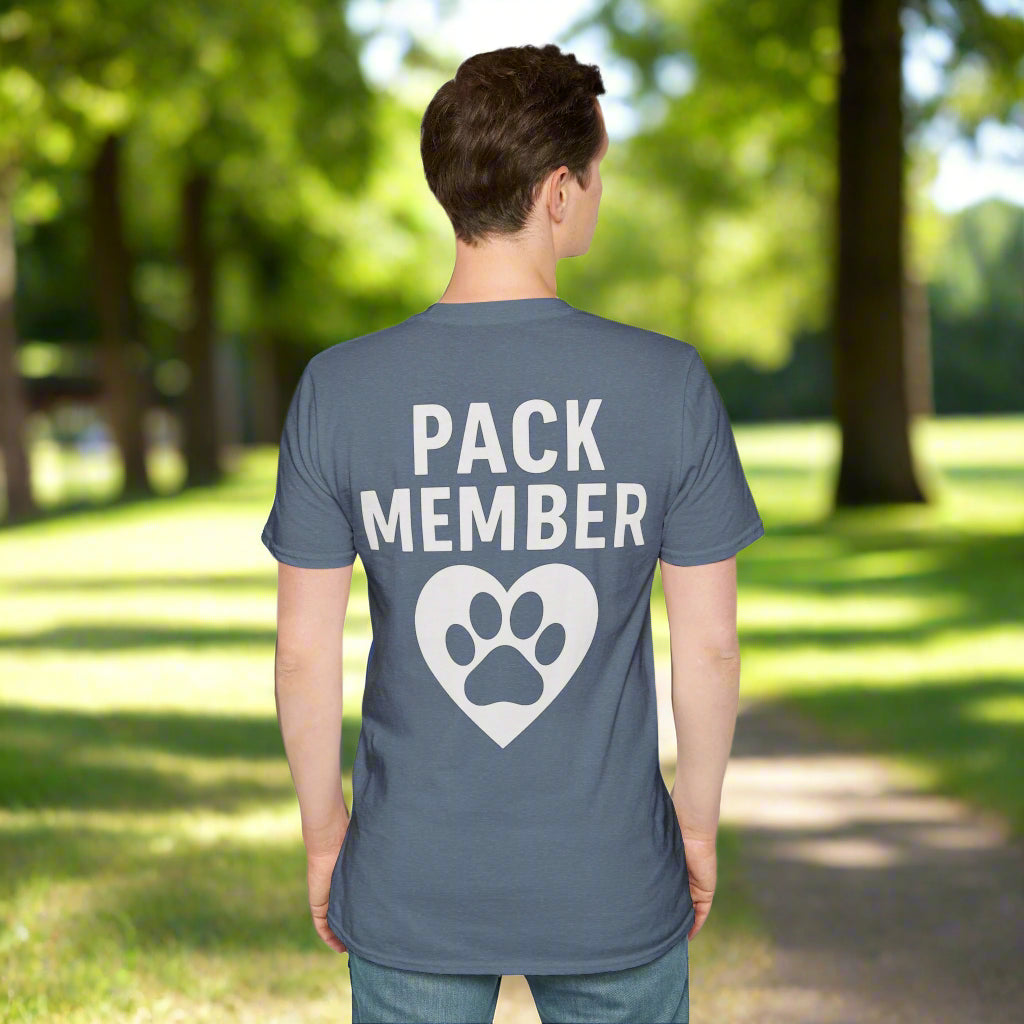 Pack Member Dog Shirt – Two Sided Rescue Tee – Front and Back Pack Member Logo – Black or White Print Options – Matching Family Rescue Apparel – Pitbull Dog Lover Gift – Animal Shelter Support – Adopt Don’t Shop Tee, Adult Unisex T-Shirt