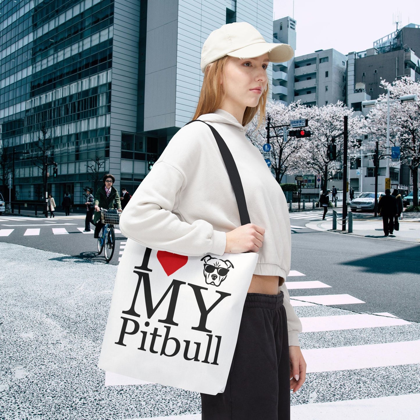 I Love My Pitbull Tote Bag | Pet Lover Gift, Dog Mom Tote, Stylish Canvas Bag, Animal Rescue Fundraiser, Show Your Love, Adult Unisex T-Shirt