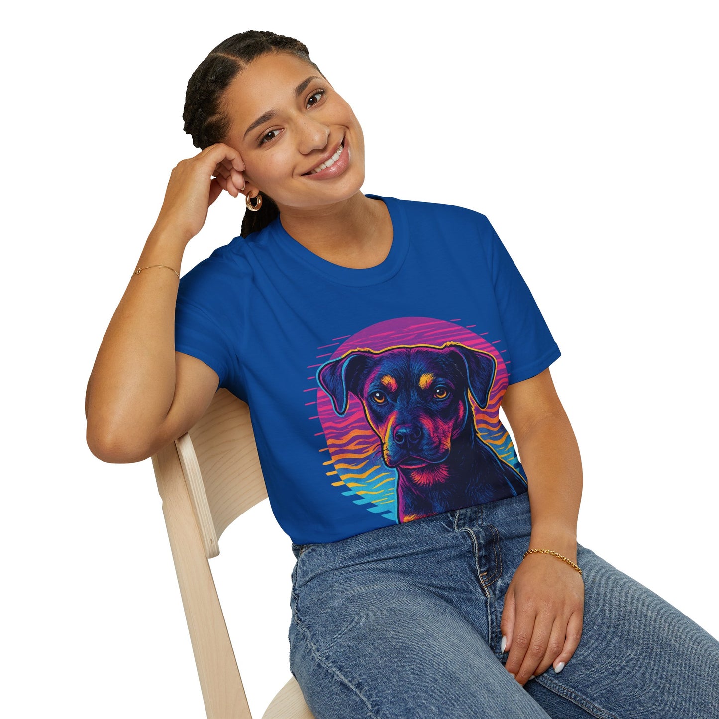 Bold Rescue Dog Shirt | Vibrant Neon Pitbull Art Tee for Teens & Dog Lovers | Youth Streetwear Graphic Tee, Adult Unisex T-Shirt