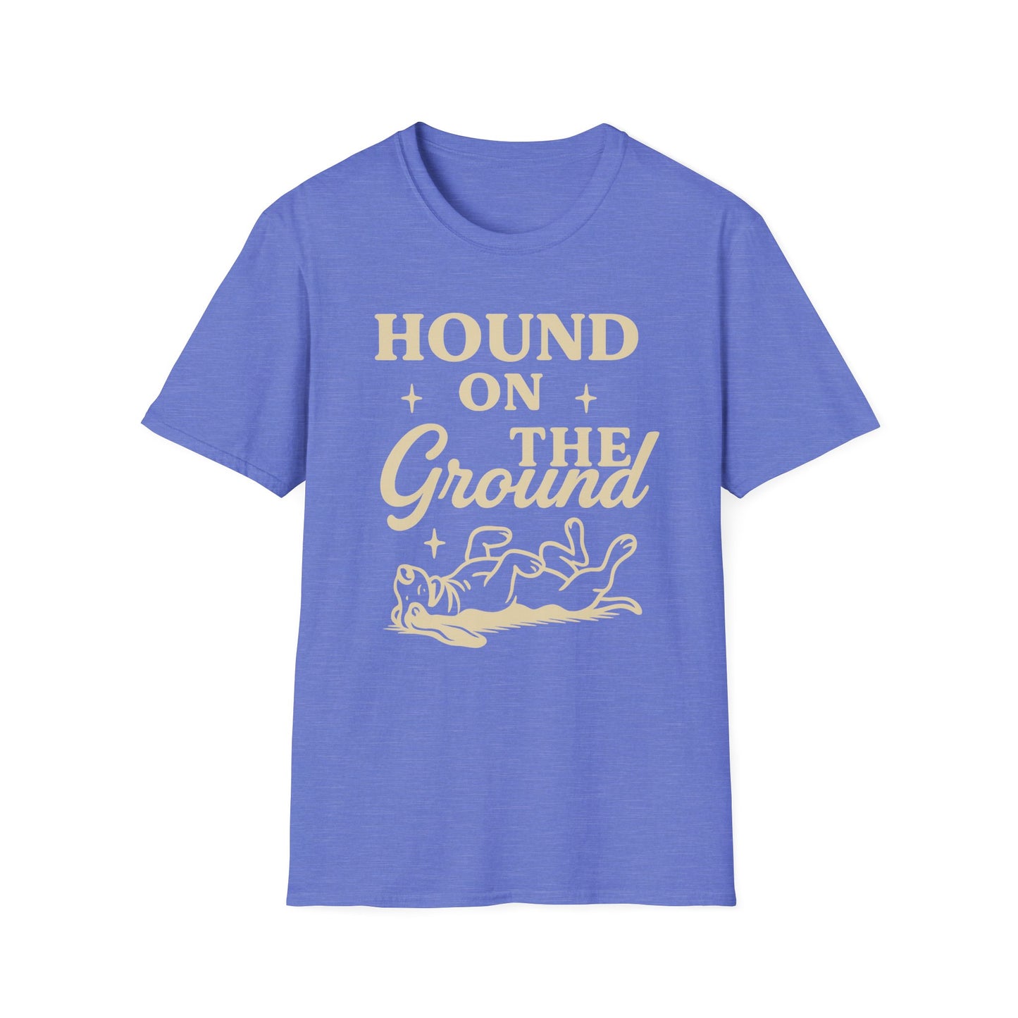 Funny Basset Hound Dog Shirt – Hound on the Ground Tee – Vintage Rescue Dog Graphic – Unisex Gildan 64000 T-Shirt for Pet Lovers, Adult Unisex T-Shirt