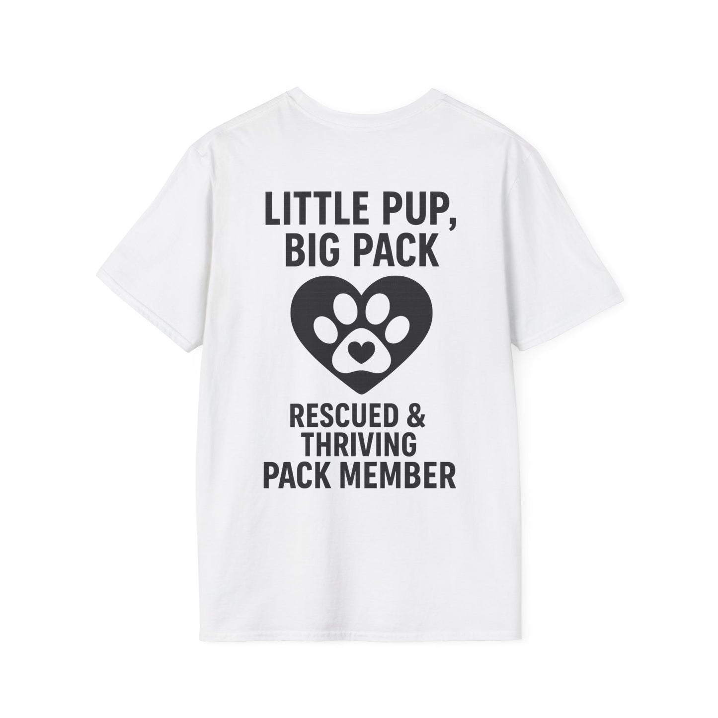 Little Pup Big Pack Shirt – Rescued and Thriving Dog Tee – Matching Family Rescue Apparel – Pack Member Logo – Dog Lover Gift – Pitbull Rescue Shirt – Parent and Kid Set Option, Adult Unisex T-Shirt