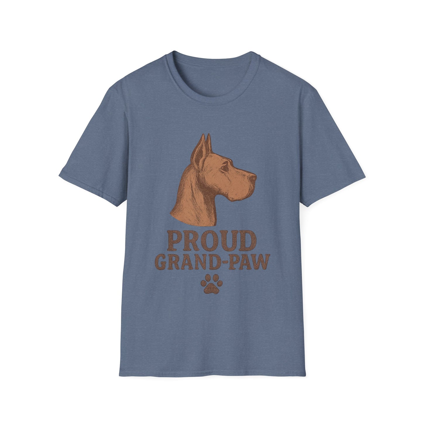 Proud Grand-Paw Great Dane Vintage T-Shirt – Rustic Dog Grandpa Tee for Great Dane Lovers, Adult Unisex T-Shirt