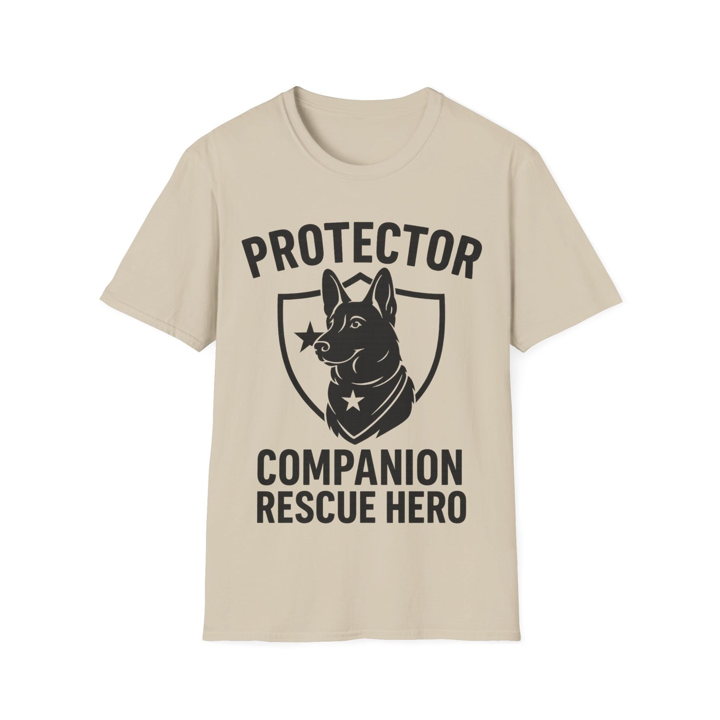 Protector Companion Rescue Hero Shirt – Patriotic Dog Lover T-Shirt – Dog Rescue USA Flag Inspired Tee – Military Style Dog Parent Gift – Adopted and Adored Apparel, Adult Unisex T-Shirt