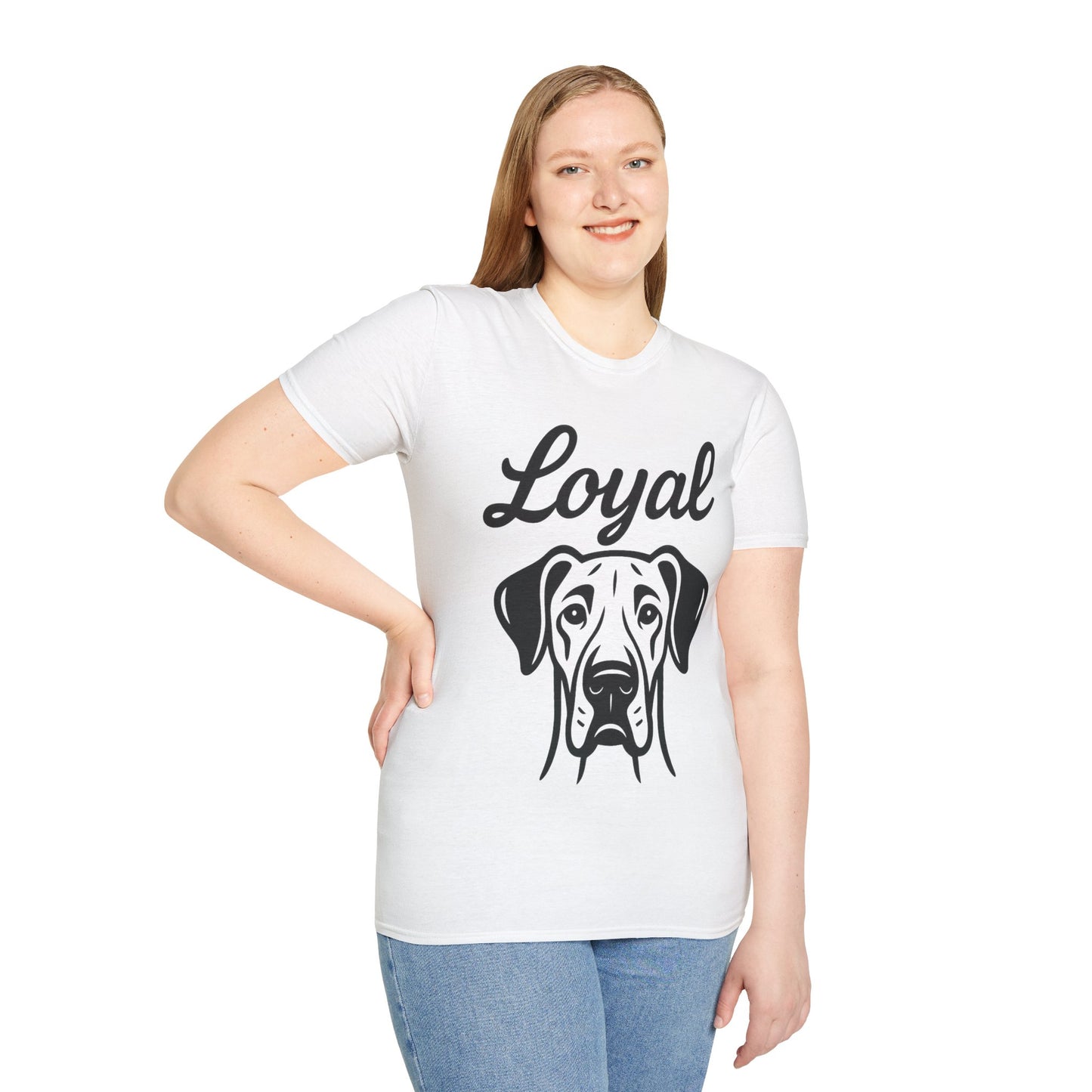 Loyal Great Dane Dog T-Shirt – Rescue-Inspired Graphic Tee for Big Dog Lovers | Adopted and Adored Apparel, Adult Unisex T-Shirt