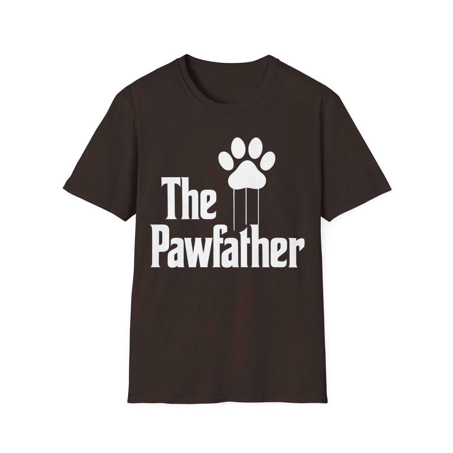 The Pawfather Funny Dog Lover T-Shirt | Bold Parody Dog Dad T-Shirt Gift | Rescue Dog Tee for Men Women | Mafia Style Puppy Humor Shirt | Adopted and Adored Apparel, Adult Unisex T-Shirt