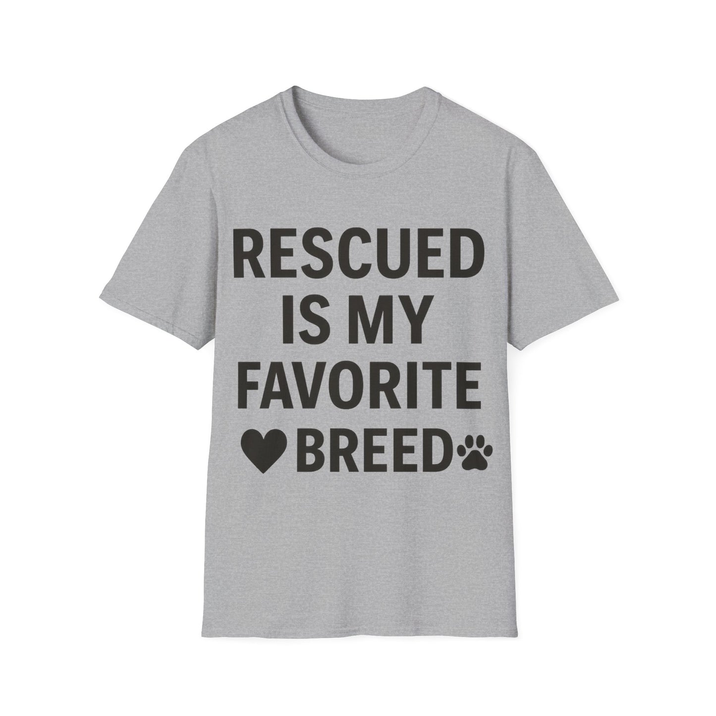 Rescued Is My Favorite Breed Shirt – Dog Rescue Tee, Adopt Don’t Shop Gift, Unisex T-Shirt for Pet Lovers, Adult Unisex T-Shirt