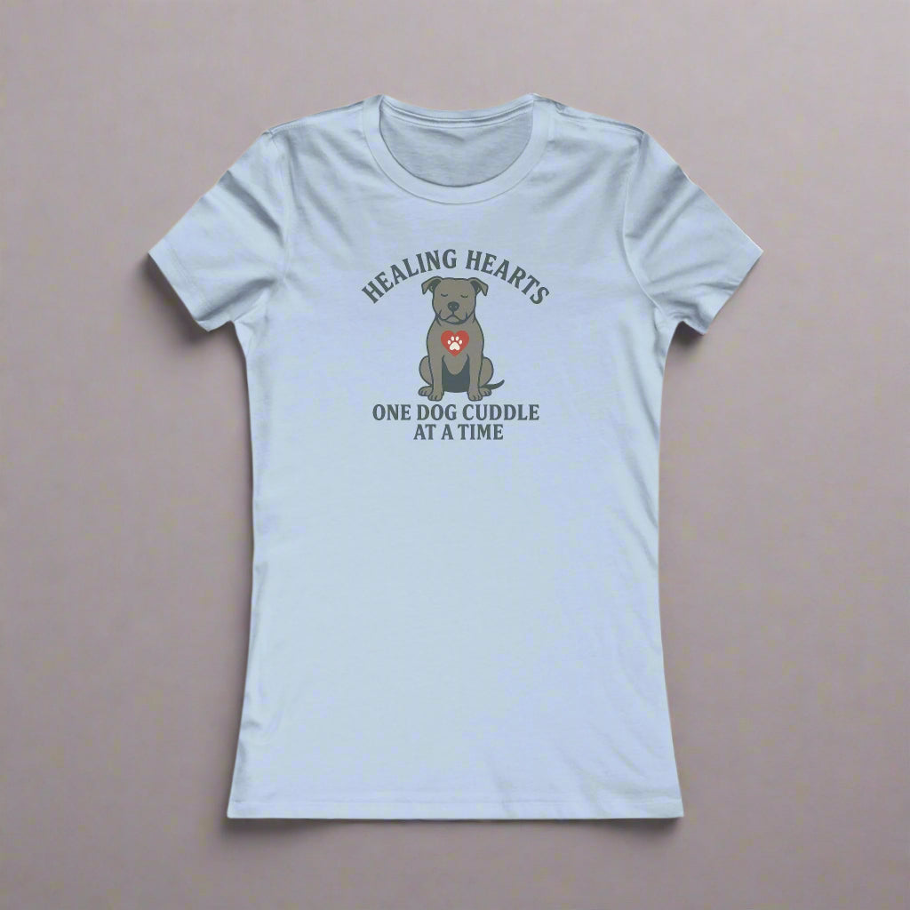 Healing Hearts One Dog Cuddle at a Time Tee, Dog Lover Shirt, Animal Rescue Gift, Pet Adoption Apparel, Cute Animal T-Shirt, Adult Unisex T-Shirt