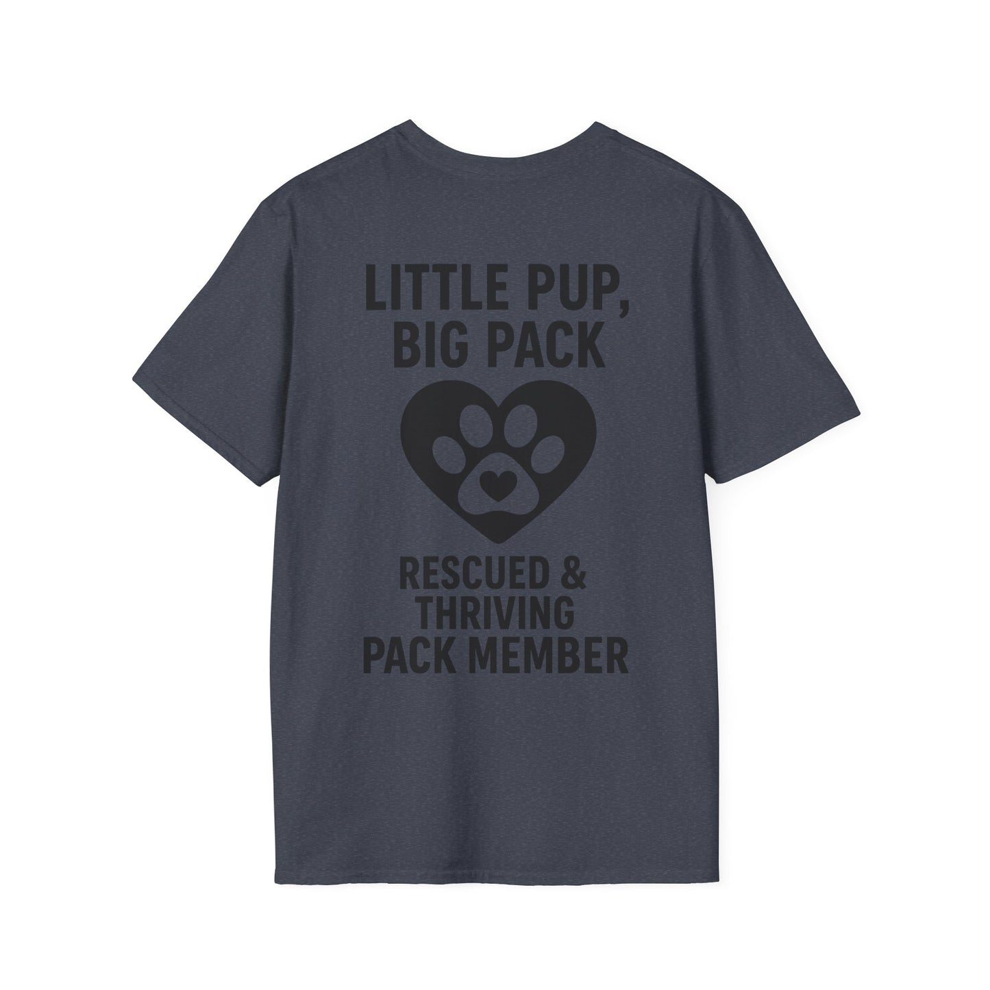 Little Pup Big Pack Shirt – Rescued and Thriving Dog Tee – Matching Family Rescue Apparel – Pack Member Logo – Dog Lover Gift – Pitbull Rescue Shirt – Parent and Kid Set Option, Adult Unisex T-Shirt
