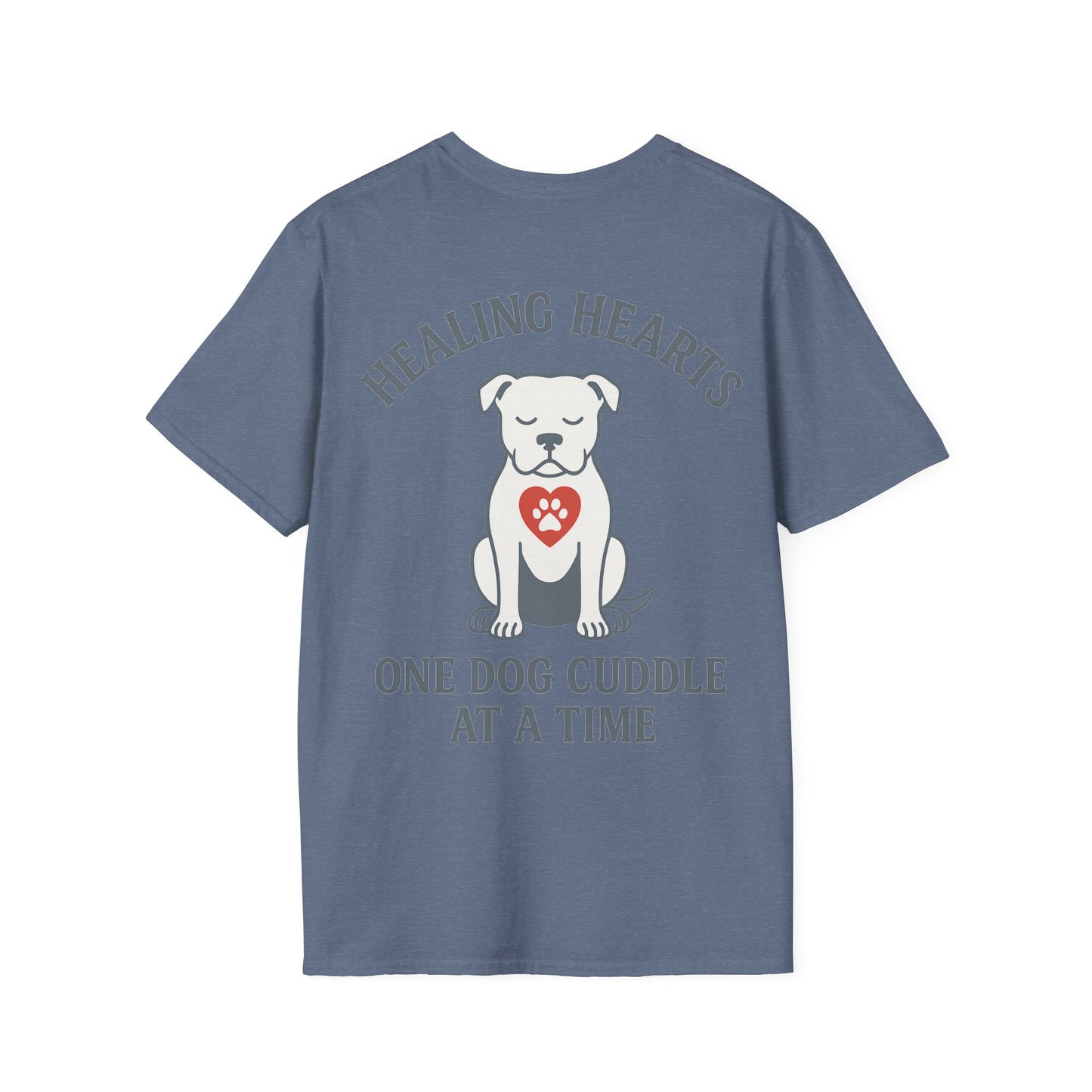 Healing Hearts Dog Shirt – Pitbull Rescue Tee – Pack Member Design, Adult Unisex T-Shirt