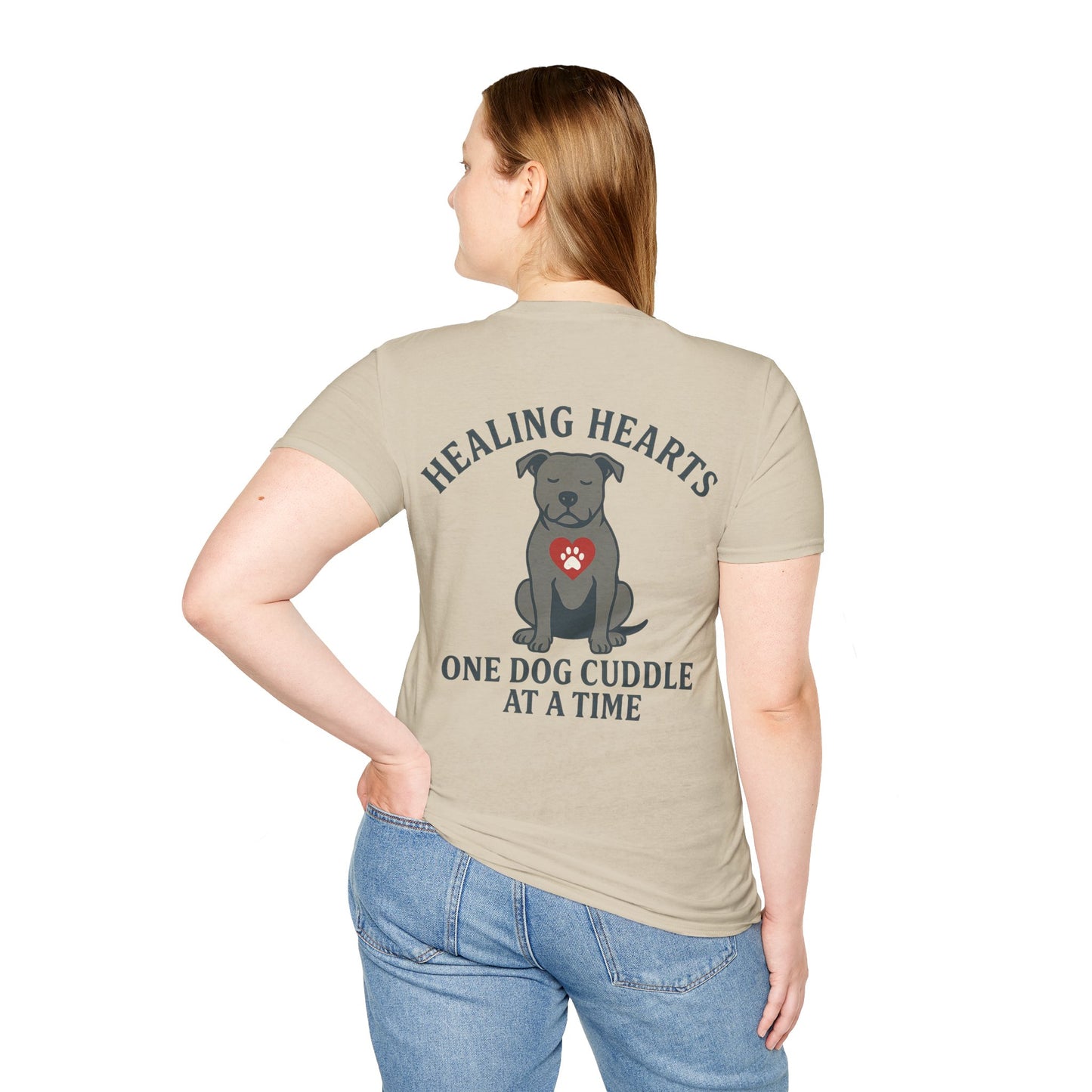 Healing Hearts Rescue Shirt – Pitbull Dog Lover Gift – Pack Member Tee, Adult Unisex T-Shirt