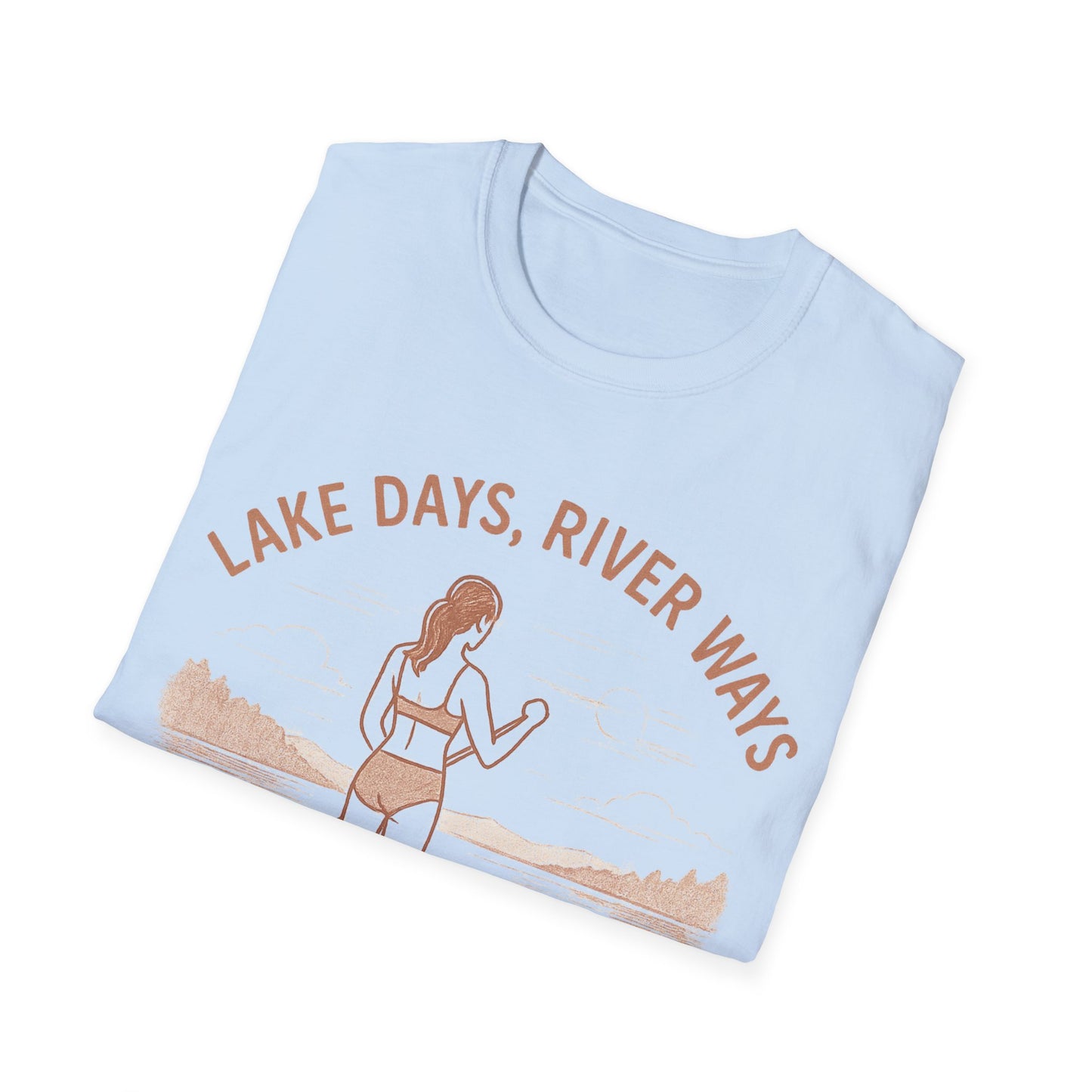 Lake Days River Ways Dog Always T-Shirt | Dog Lover Paddleboard Shirt | Rescue Dog Gift | Adopted & Adored Apparel, Adult Unisex T-Shirt