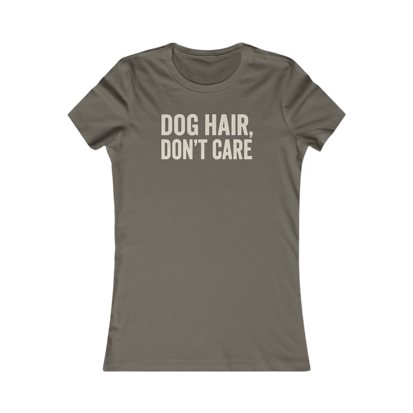 Dog Hair Don’t Care T-Shirt – Funny Dog Lover Gift for Women with Shedding Dogs – Pet Hair Don’t Bother Me Tee – Bella + Canvas 6004 – Rescue Dog Humor Shirt, Adult Women's T-Shirt