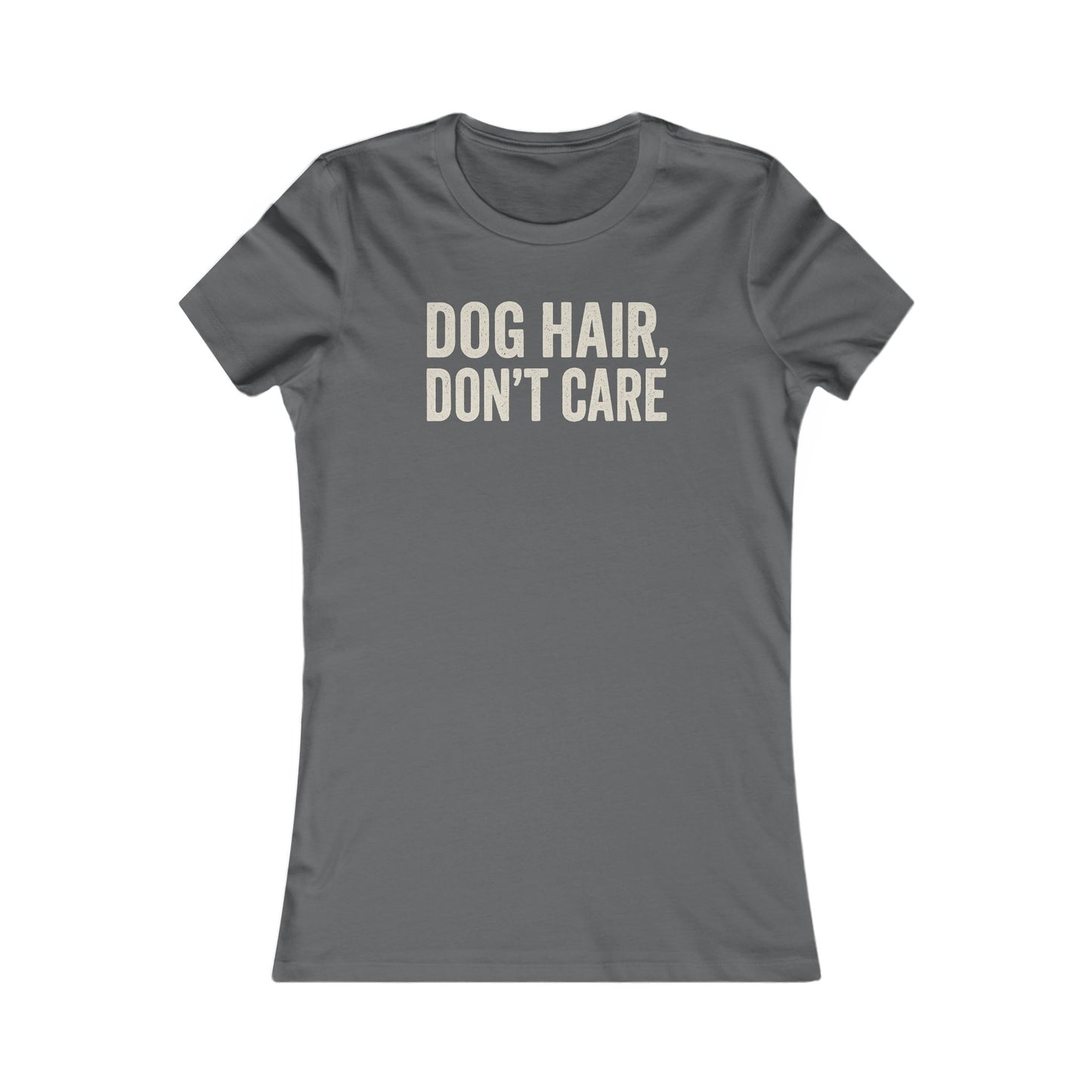 Dog Hair Don’t Care T-Shirt – Funny Dog Lover Gift for Women with Shedding Dogs – Pet Hair Don’t Bother Me Tee – Bella + Canvas 6004 – Rescue Dog Humor Shirt, Adult Women's T-Shirt