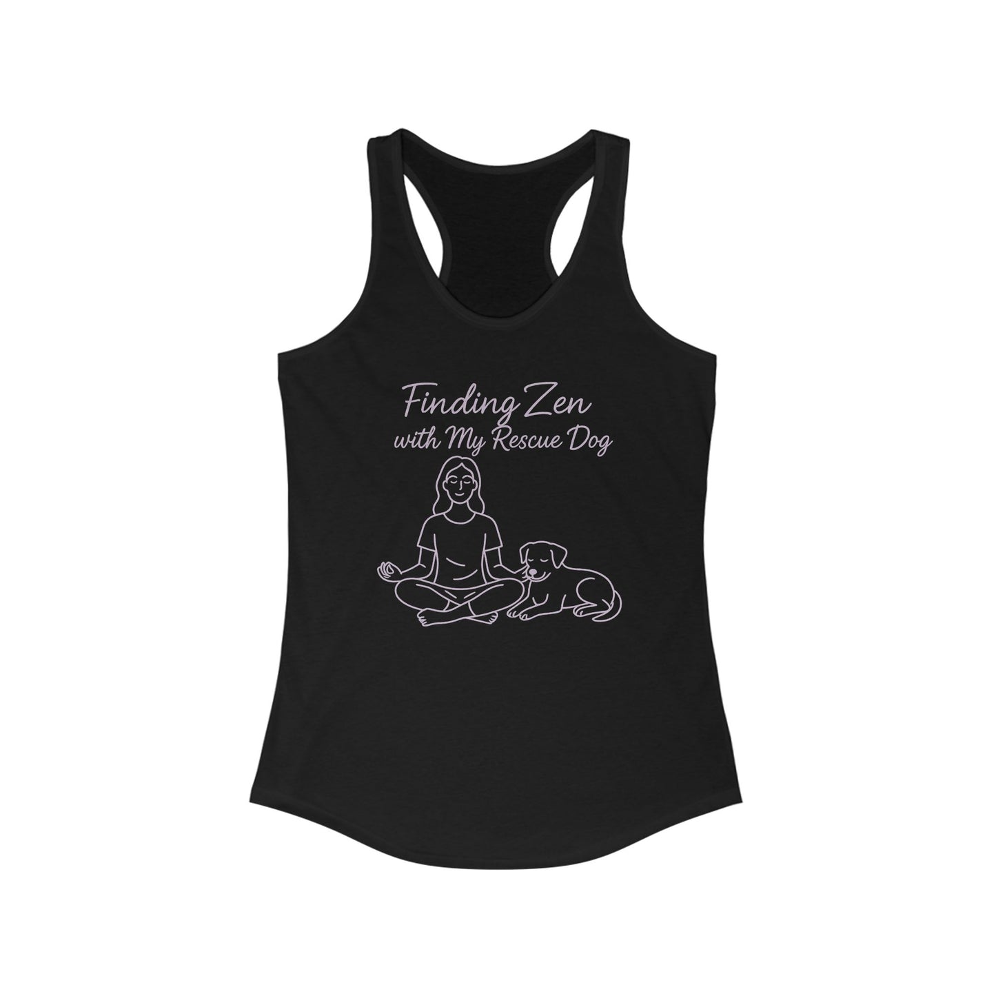Finding Zen Women's Racerback Tank Top, Dog Lover Gift, Yoga Top, Casual Wear, Pet Adoption Support, Adult Unisex T-Shirt