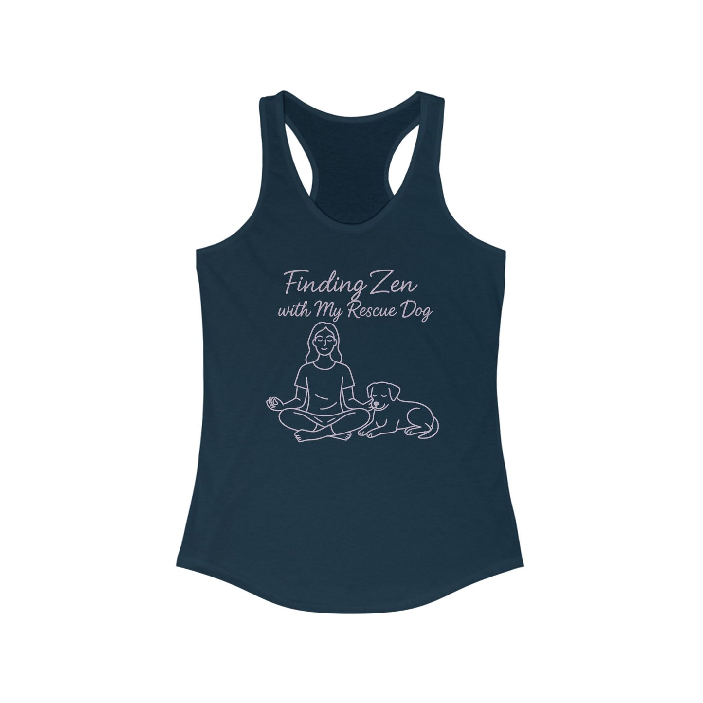 Finding Zen Women's Racerback Tank Top, Dog Lover Gift, Yoga Top, Casual Wear, Pet Adoption Support, Adult Unisex T-Shirt
