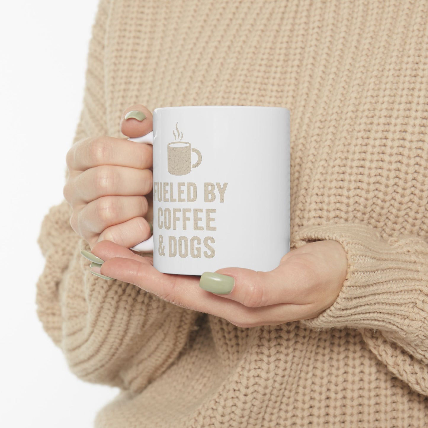 Fueled by Coffee and Dogs Coffee Mug - Gift for Coffee Lovers, Humor Mug for Birthdays, Home Office, Tea Drinkers, and Desk Decor