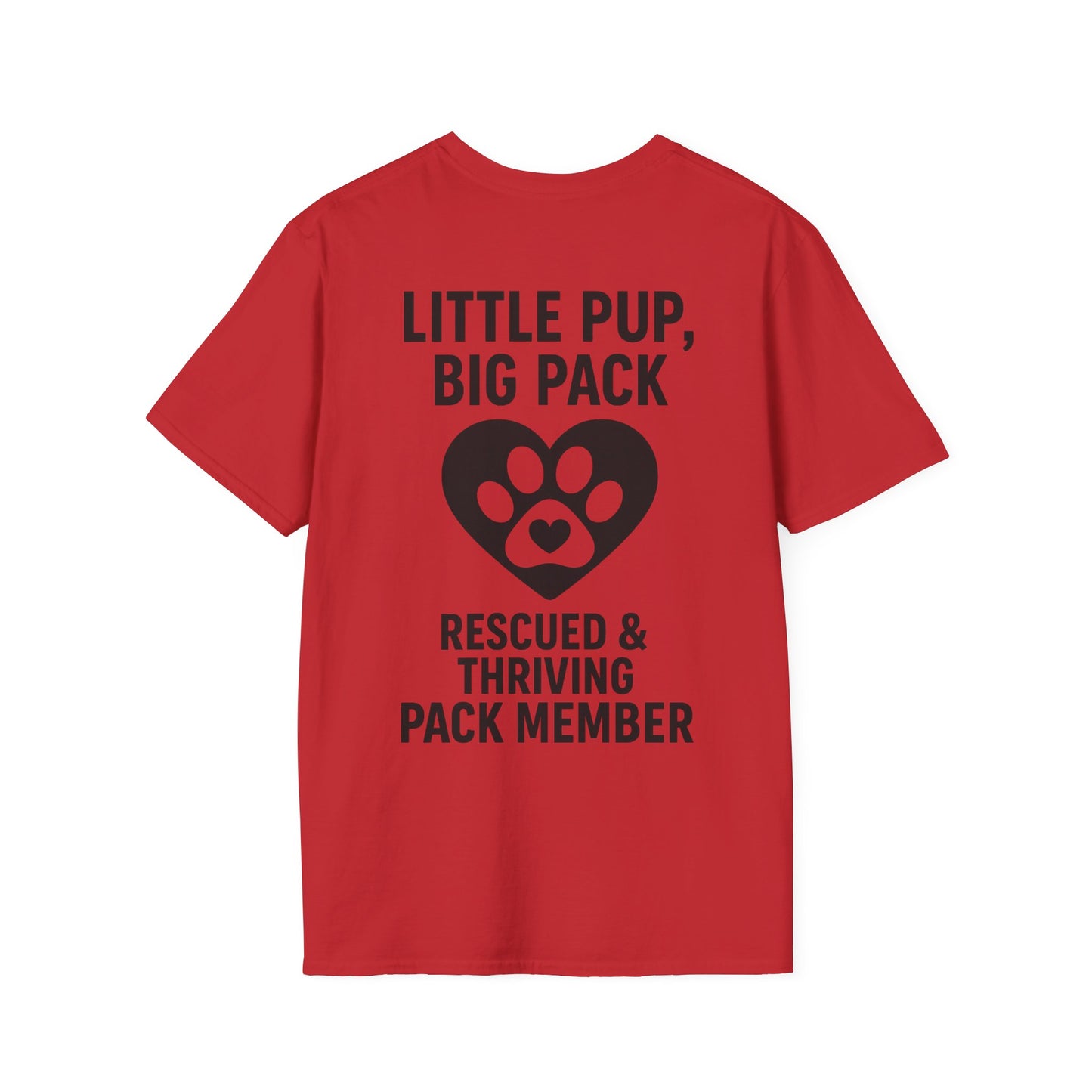 Little Pup Big Pack Shirt – Rescued and Thriving Dog Tee – Matching Family Rescue Apparel – Pack Member Logo – Dog Lover Gift – Pitbull Rescue Shirt – Parent and Kid Set Option, Adult Unisex T-Shirt