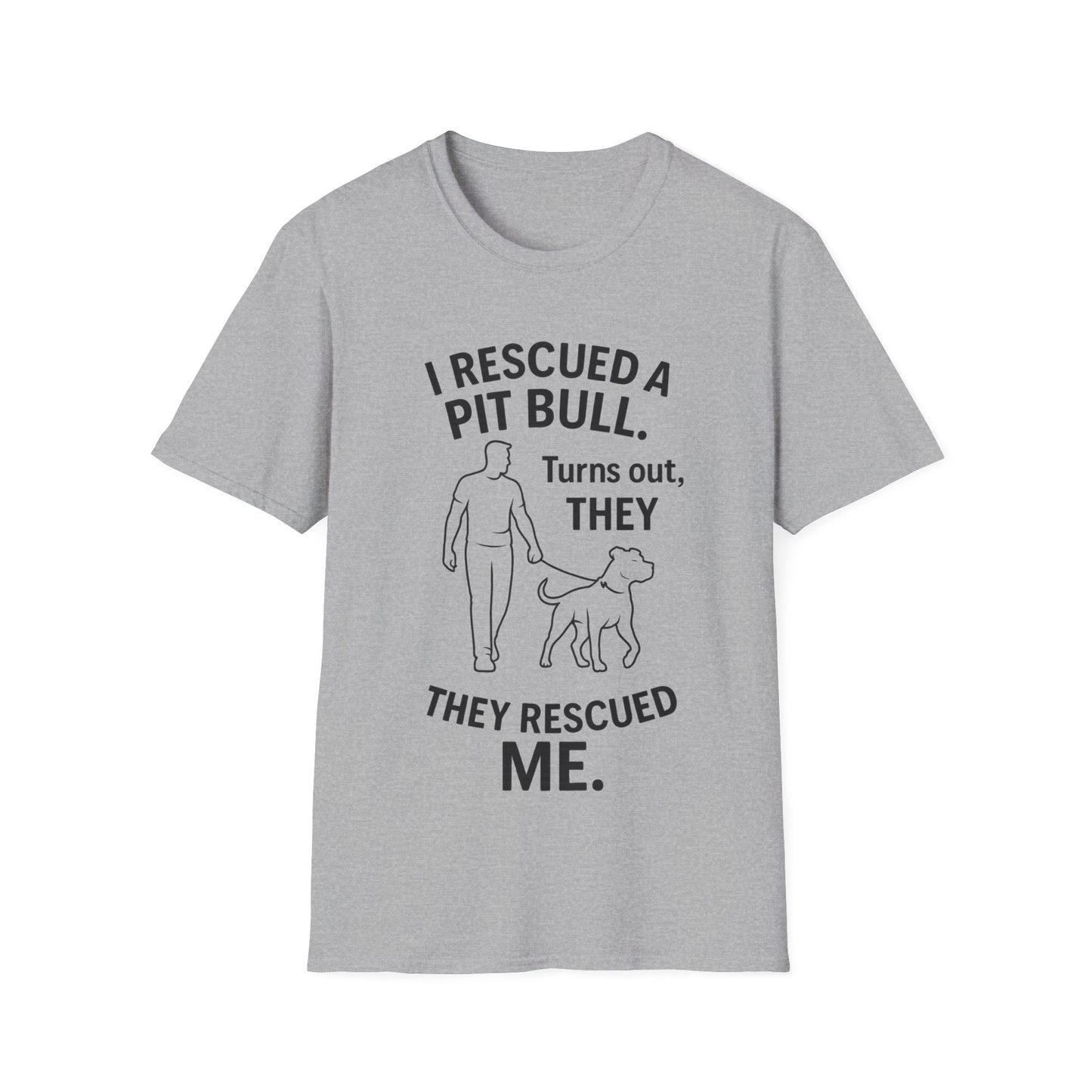 I Rescued a Pit Bull Shirt β Adopt Donβt Shop Dog Rescue Tee β Black Lettering Front Design β Pitbull Adoption Gift β Shelter Dog Shirt, Adult Unisex T-Shirt