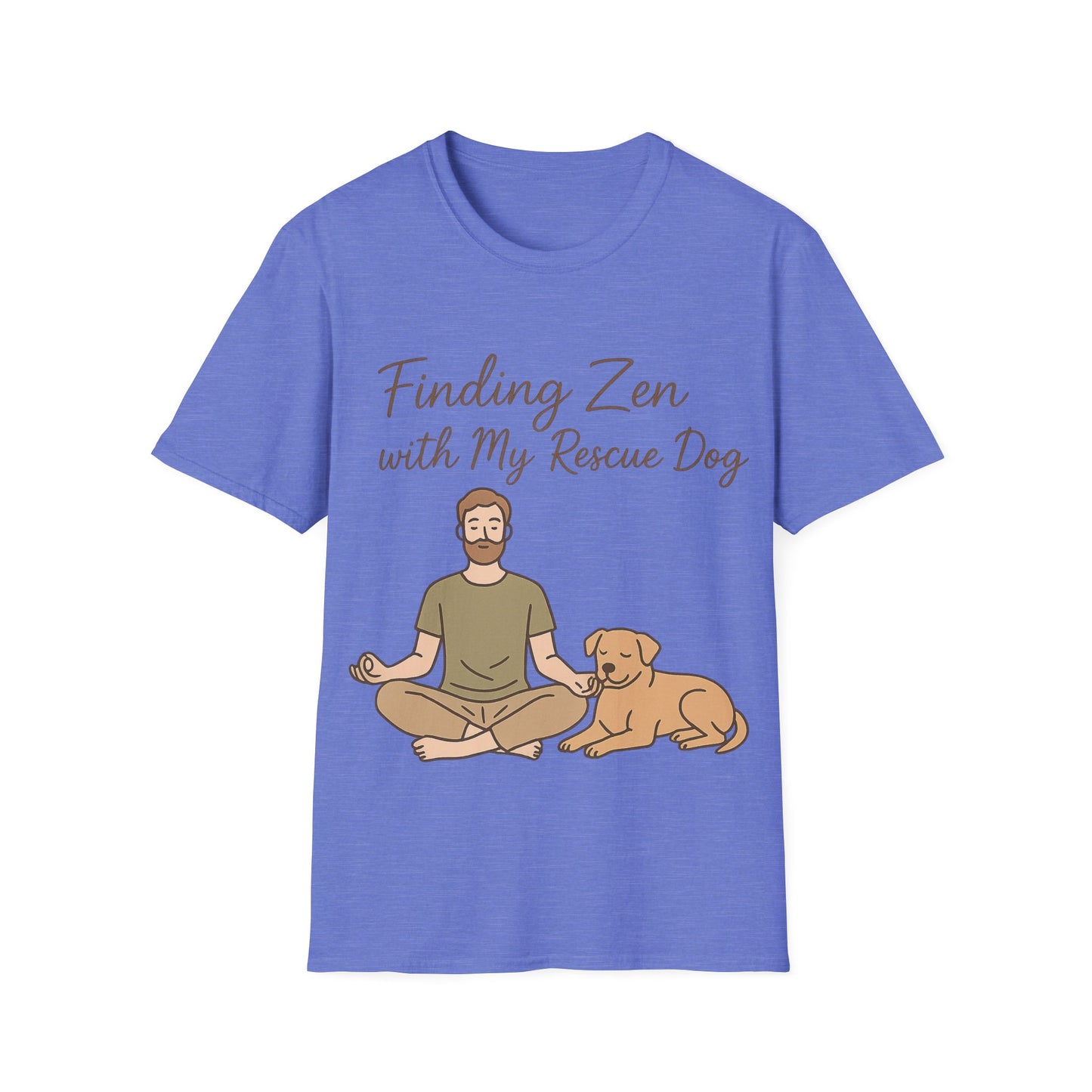 Finding Zen with My Rescue Dog – Rescue Dog Mental Health Shirt for Men | Earth Tone Calm Tee | Pet Lover Gift, Adult Unisex T-Shirt