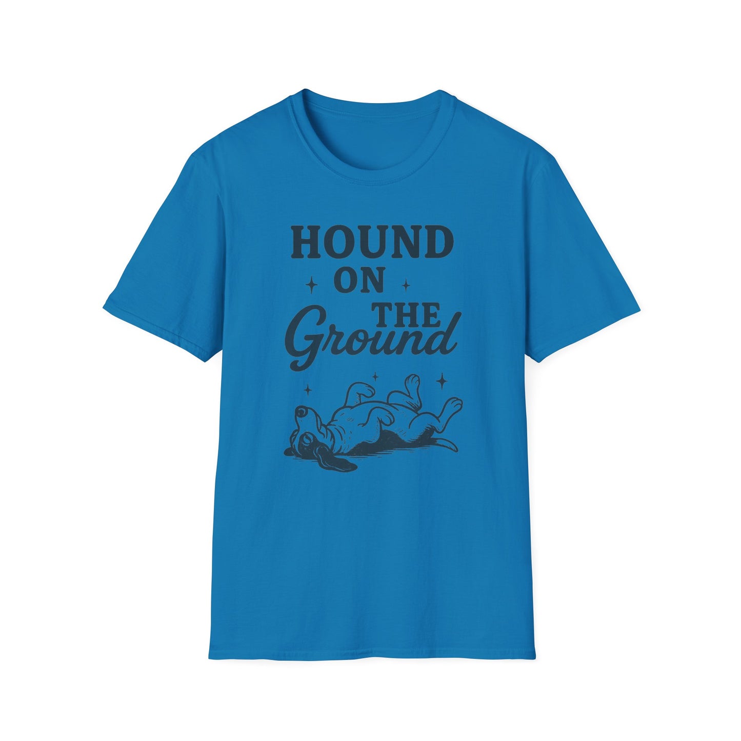 Hound on the Ground Funny Dog T-Shirt – Vintage Basset Hound Shirt for Dog Lovers, Rescue Pet Apparel, Gift for Animal Owners, Adult Unisex T-Shirt