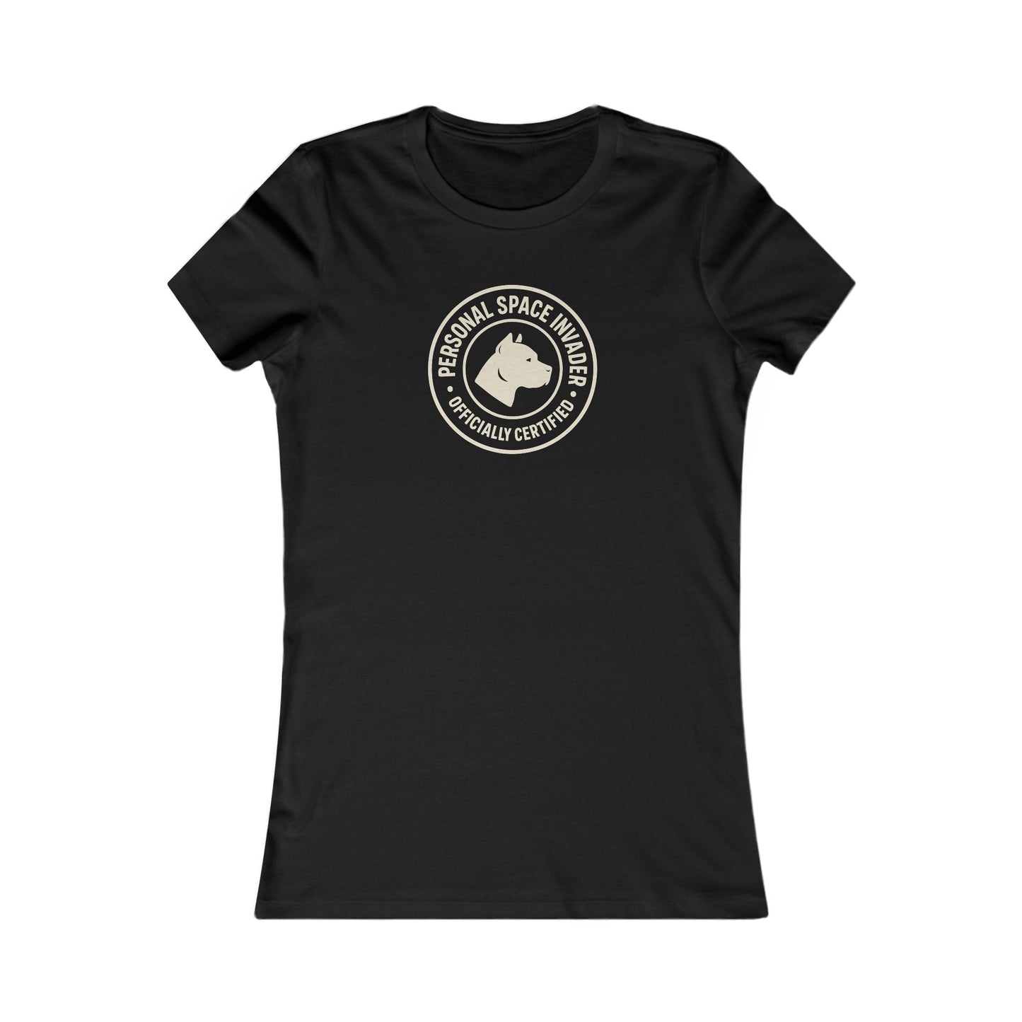 Funny Pit Bull T-Shirt for Women | Personal Space Invader Graphic Tee | Adult Dog Mom Gift