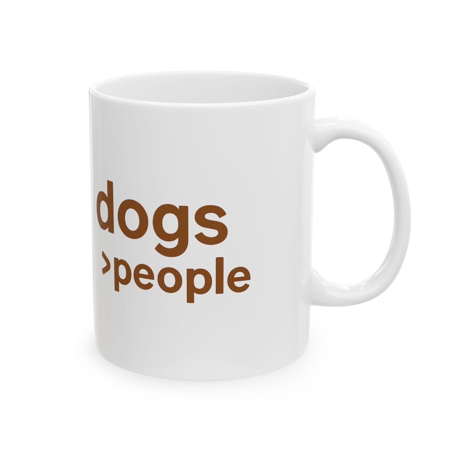 Dogs > People Ceramic Dog Lover Mug, Perfect Gift for Dog Owners, Funny Pet Lover Cup, Coffee Tea Mug, Dog Themed Kitchenware, Adult Unisex T-Shirt