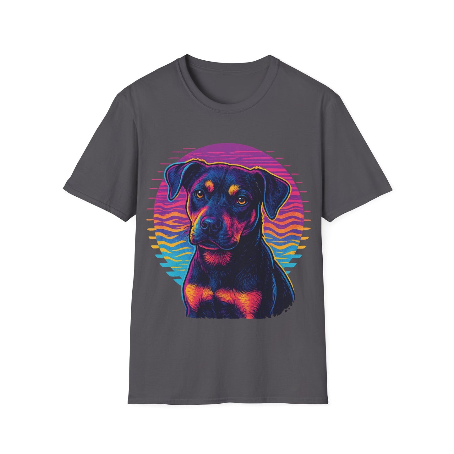 Bold Rescue Dog Shirt | Vibrant Neon Pitbull Art Tee for Teens & Dog Lovers | Youth Streetwear Graphic Tee, Adult Unisex T-Shirt
