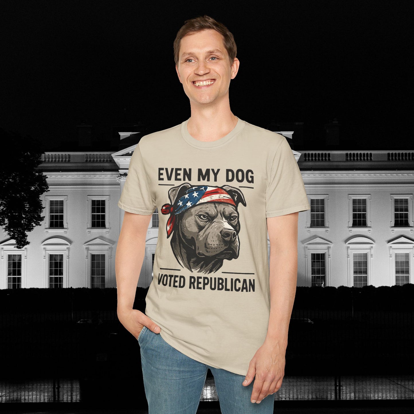 EVEN MY DOG VOTED REPUBLICAN T-Shirt – Patriotic Dog Lover Graphic Tee, Adult Unisex, Funny Political Shirt for Dog Owners, Conservative Gift Idea