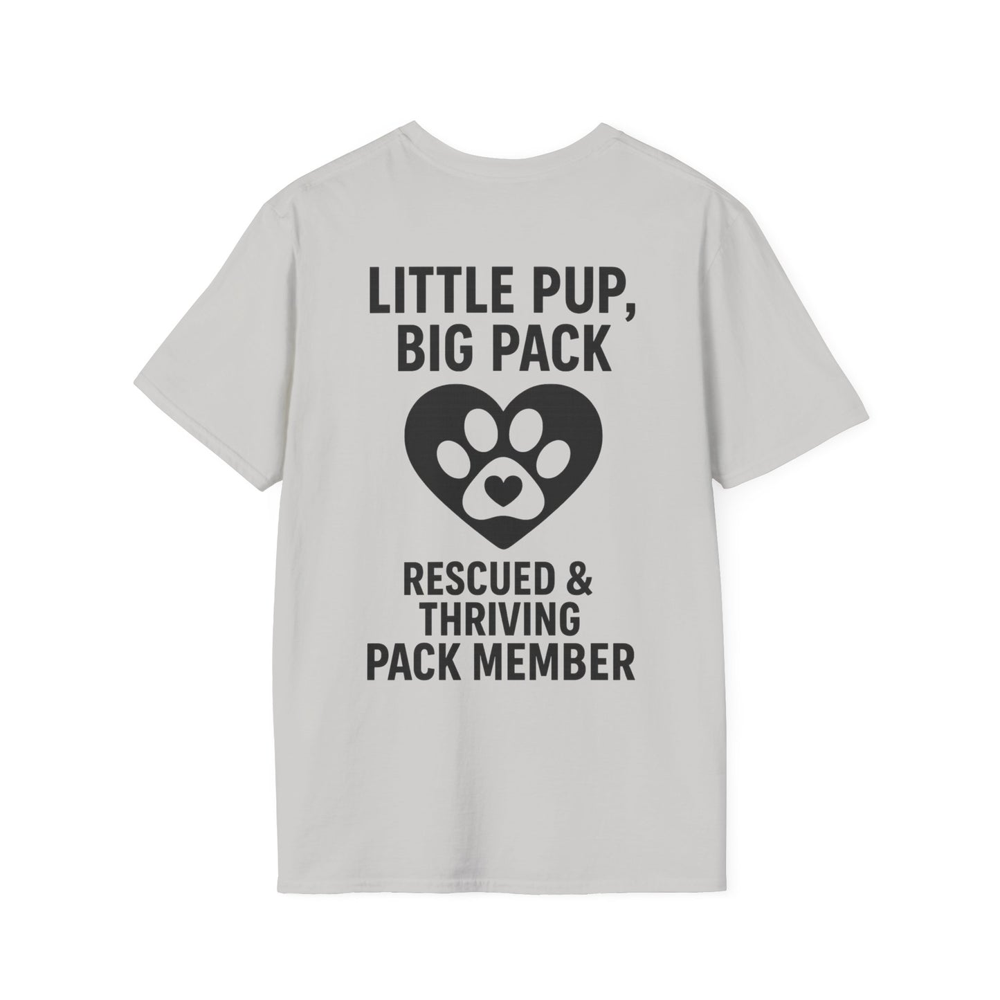 Little Pup Big Pack Shirt – Rescued and Thriving Dog Tee – Matching Family Rescue Apparel – Pack Member Logo – Dog Lover Gift – Pitbull Rescue Shirt – Parent and Kid Set Option, Adult Unisex T-Shirt