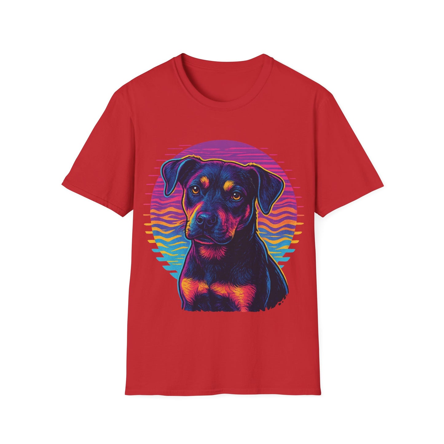Bold Rescue Dog Shirt | Vibrant Neon Pitbull Art Tee for Teens & Dog Lovers | Youth Streetwear Graphic Tee, Adult Unisex T-Shirt