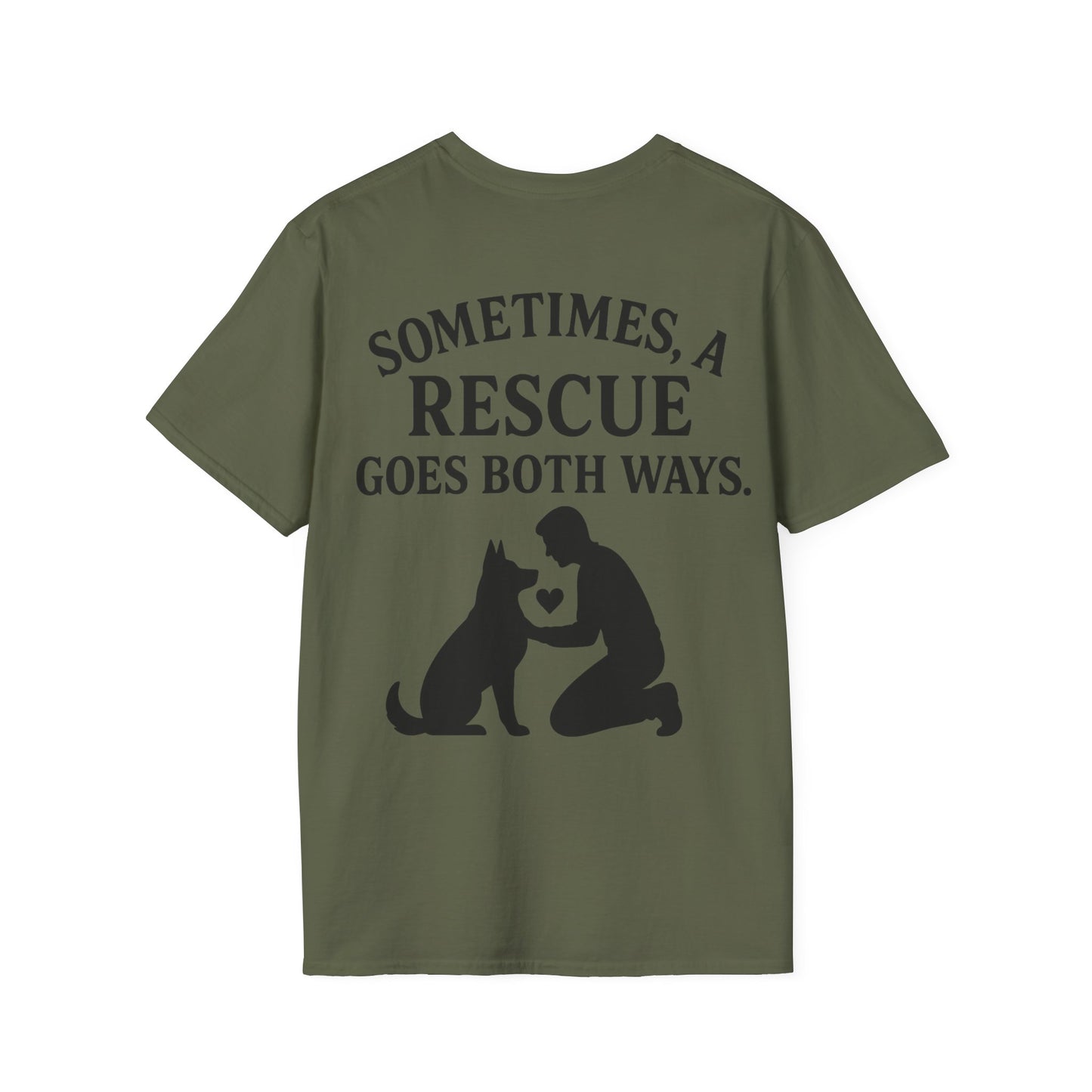 Sometimes a Rescue Goes Both Ways Shirt – Dog Rescue T-Shirt for Women & Men – Animal Adoption Gift – Emotional Pet Lover Tee, Adult Unisex T-Shirt
