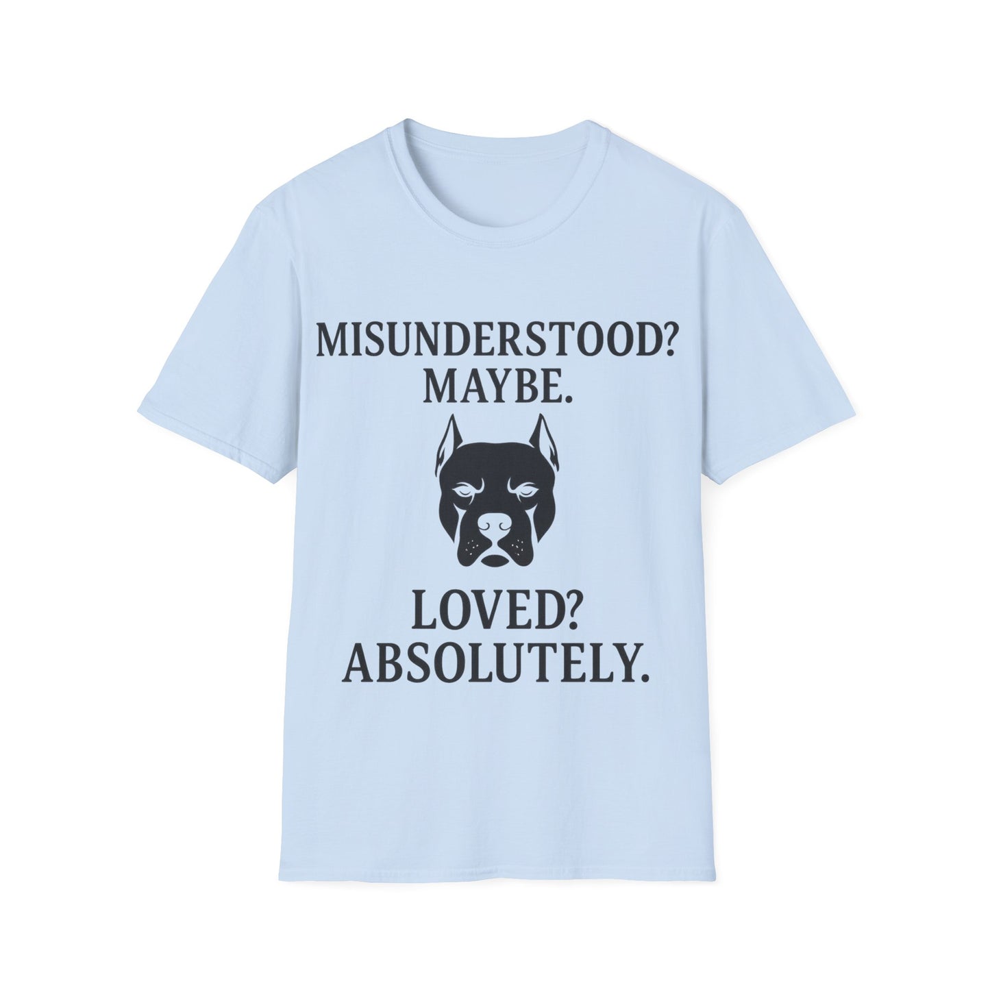 Misunderstood Pit Bull Shirt β Cropped Ear Dog Rescue Tee β White or Black Lettering β Adopt Donβt Shop Shirt β Pitbull Lover Gift, Adult Unisex T-Shirt