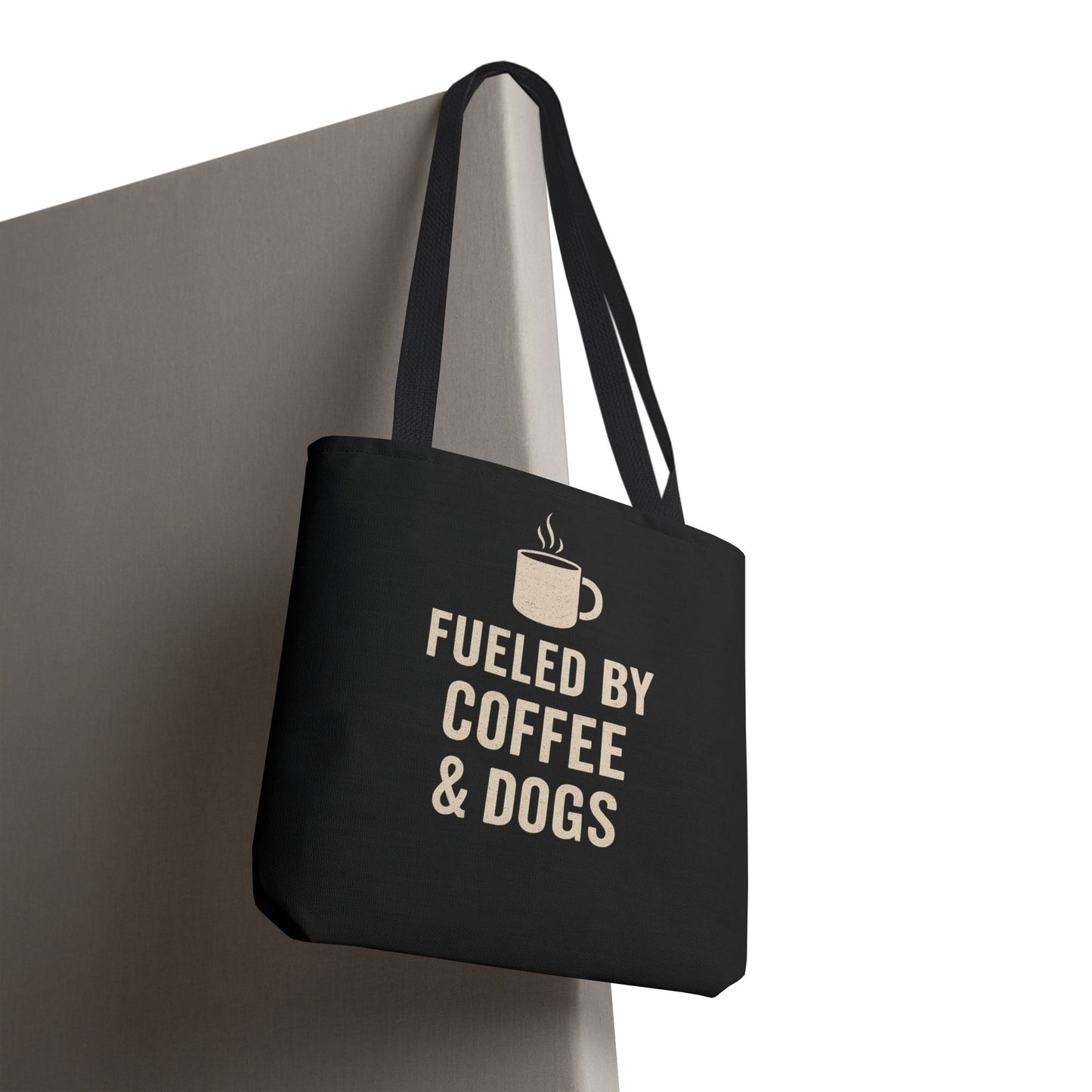 Fueled By Coffee & Dogs Tote Bag, Perfect for Dog Lovers, Everyday Use, Gift for Coffee Lovers, Eco-Friendly Shopping Bag, Stylish Animal Lover Tote, Adult Unisex T-Shirt
