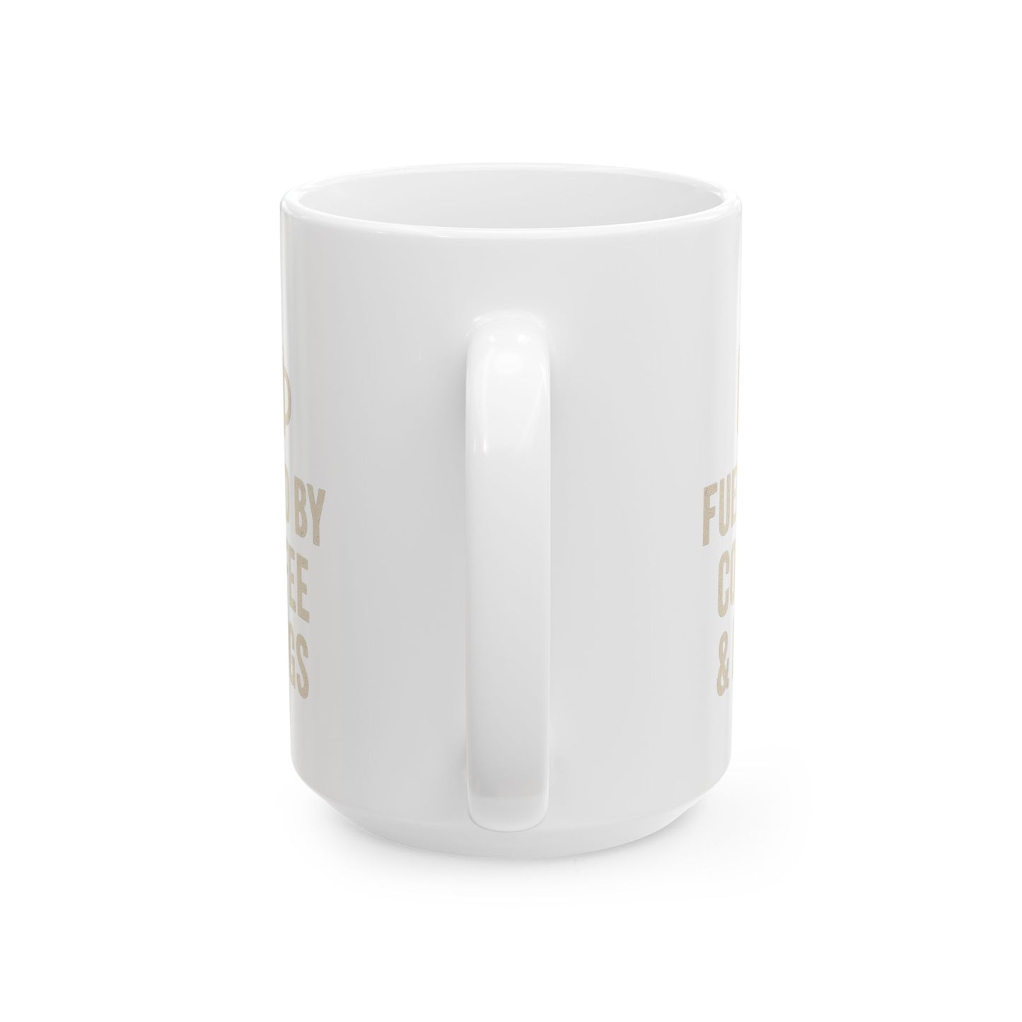 Fueled by Coffee and Dogs Coffee Mug - Gift for Coffee Lovers, Humor Mug for Birthdays, Home Office, Tea Drinkers, and Desk Decor