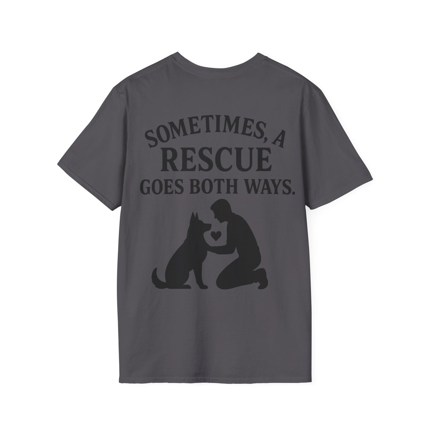 Sometimes a Rescue Goes Both Ways Shirt – Dog Rescue T-Shirt for Women & Men – Animal Adoption Gift – Emotional Pet Lover Tee, Adult Unisex T-Shirt