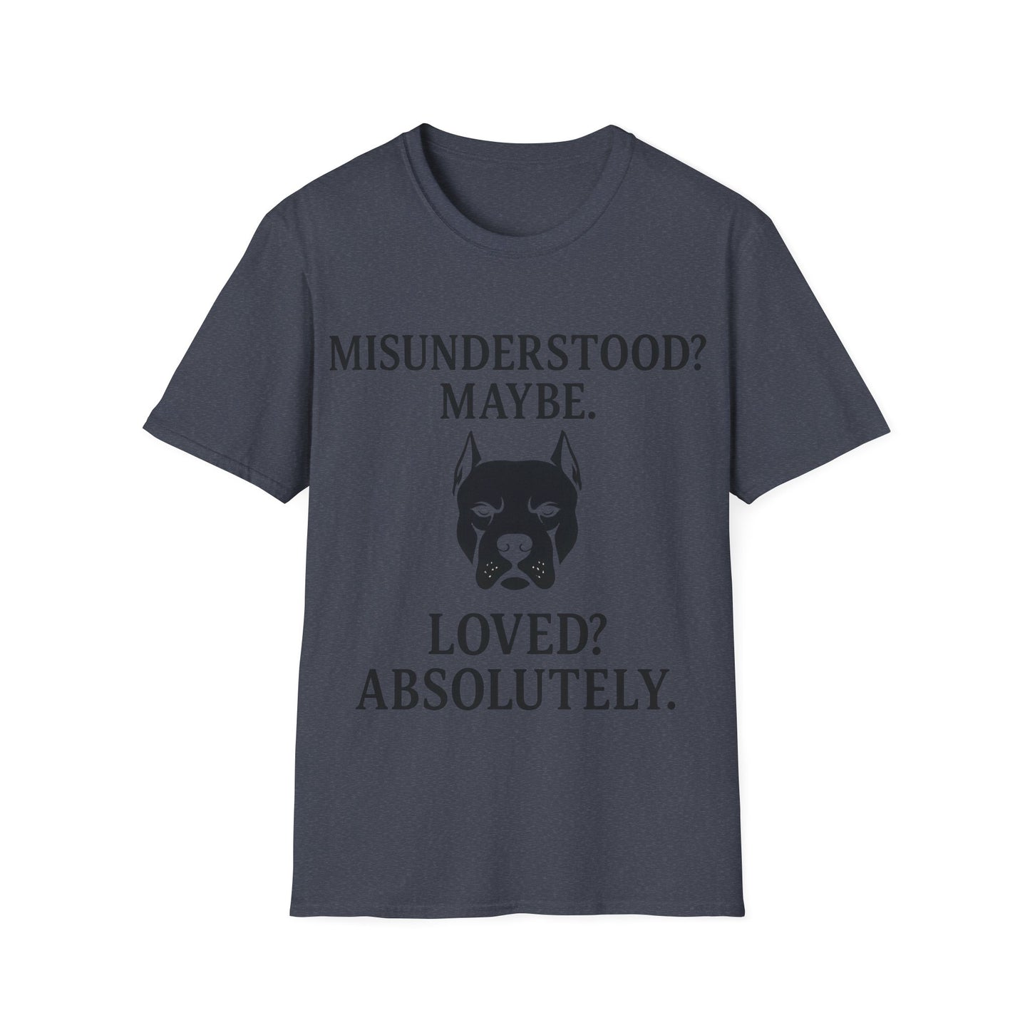 Misunderstood Pit Bull Shirt β Cropped Ear Dog Rescue Tee β White or Black Lettering β Adopt Donβt Shop Shirt β Pitbull Lover Gift, Adult Unisex T-Shirt