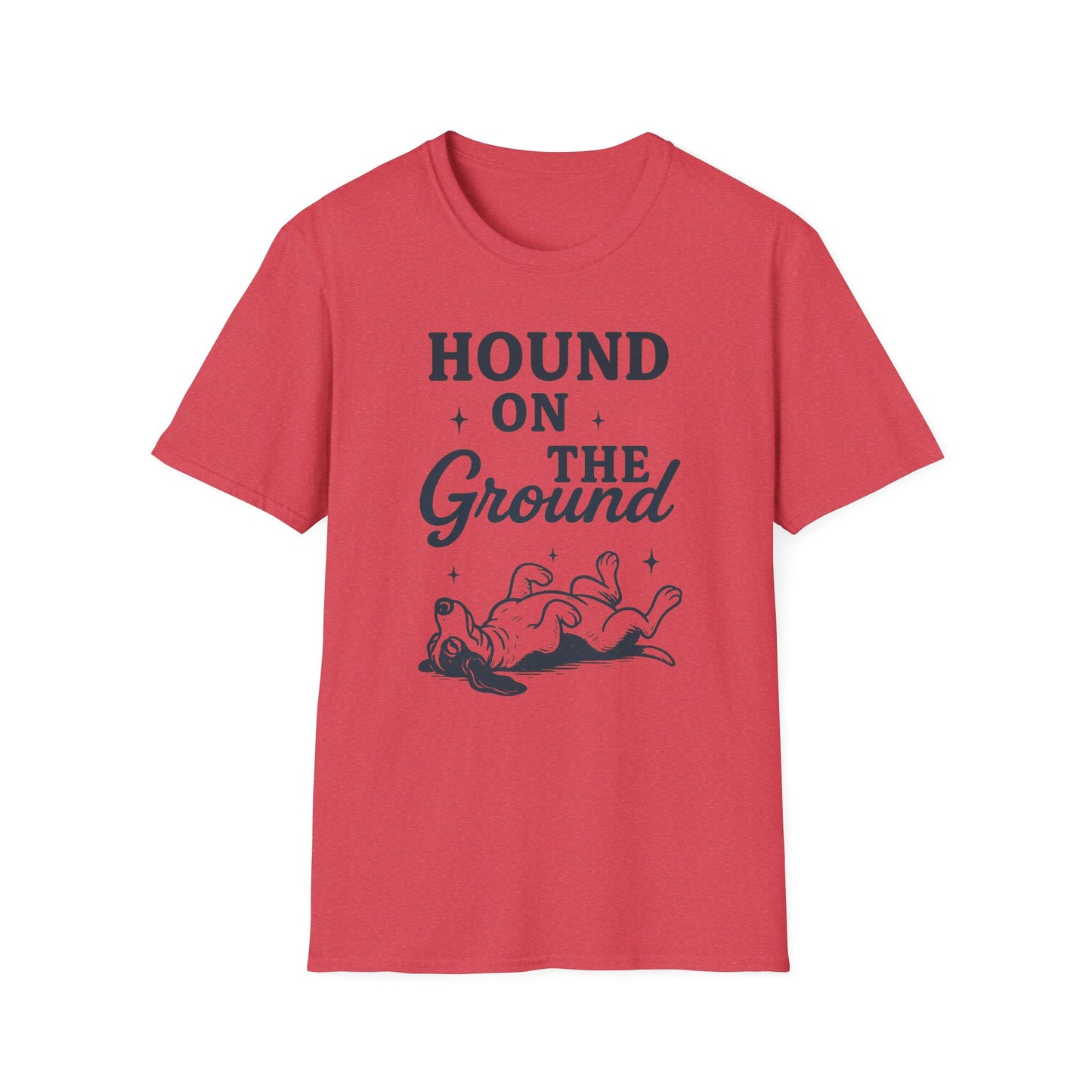 Hound on the Ground Funny Dog T-Shirt – Vintage Basset Hound Shirt for Dog Lovers, Rescue Pet Apparel, Gift for Animal Owners, Adult Unisex T-Shirt