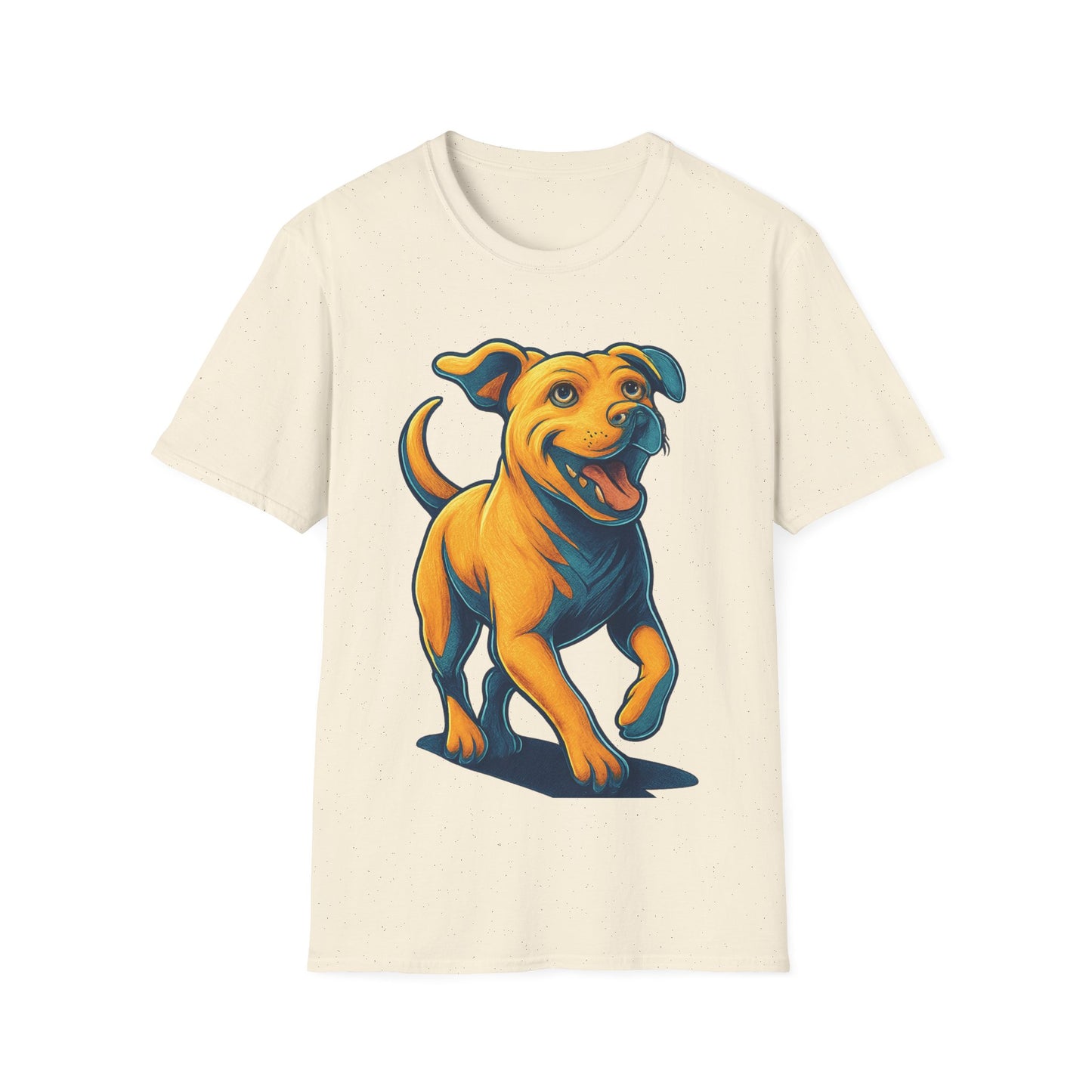 3D Pop Art Dog Shirt | Bold Jumping Dog Graphic Tee for Rescue Lovers & Pet Fans | Vibrant One-Sided Design, Adult Unisex T-Shirt